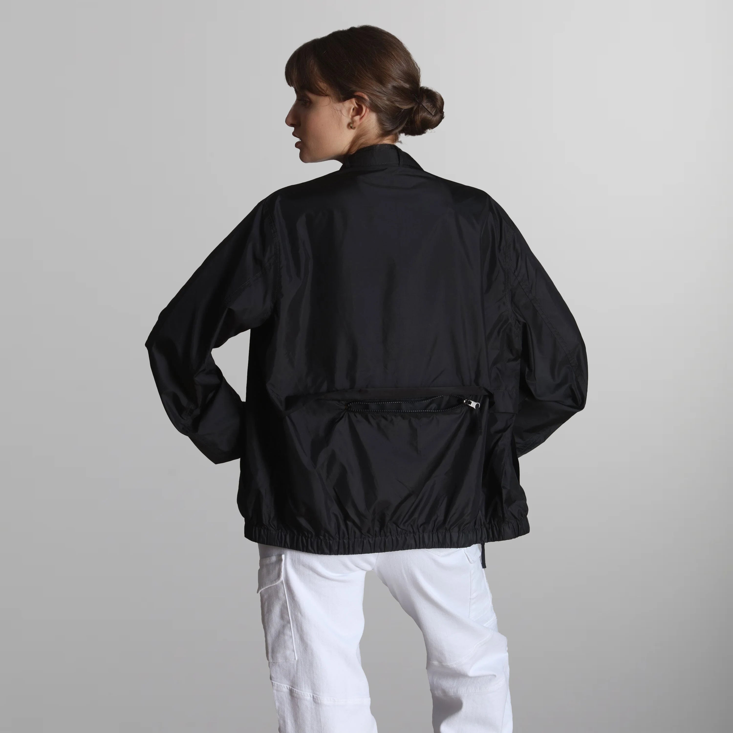 Members Only Women s Packable Oversized Jacket Black Medium