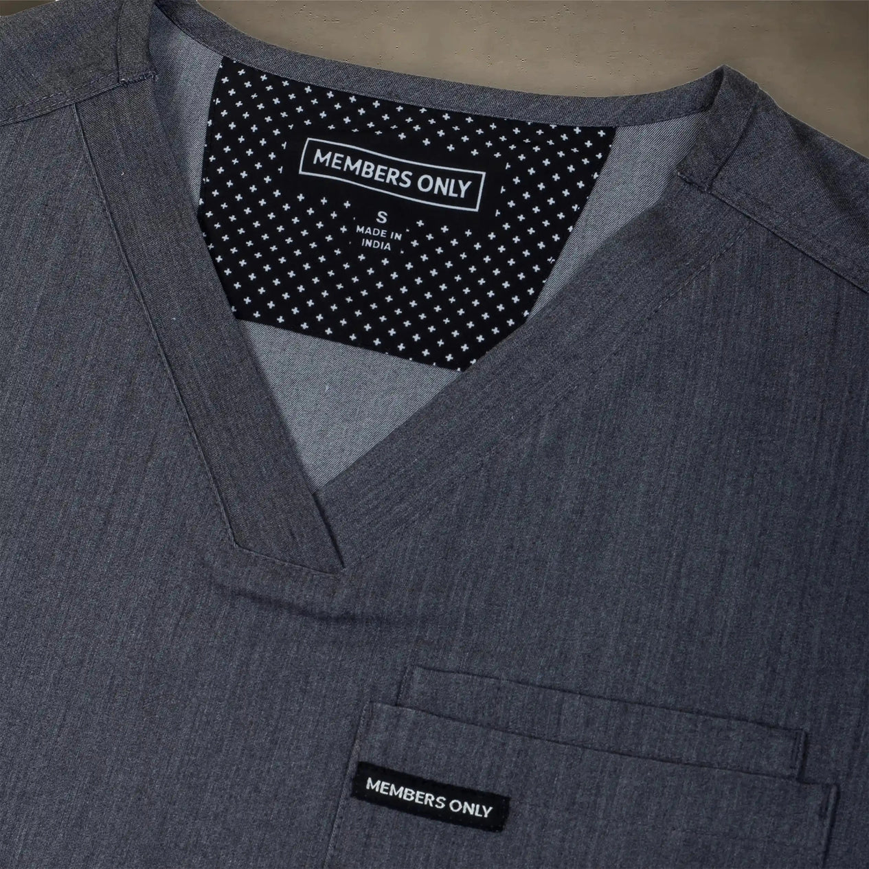 Brighton 2-Pocket Mens Scrubs Top for hospital uniforms Grey Small