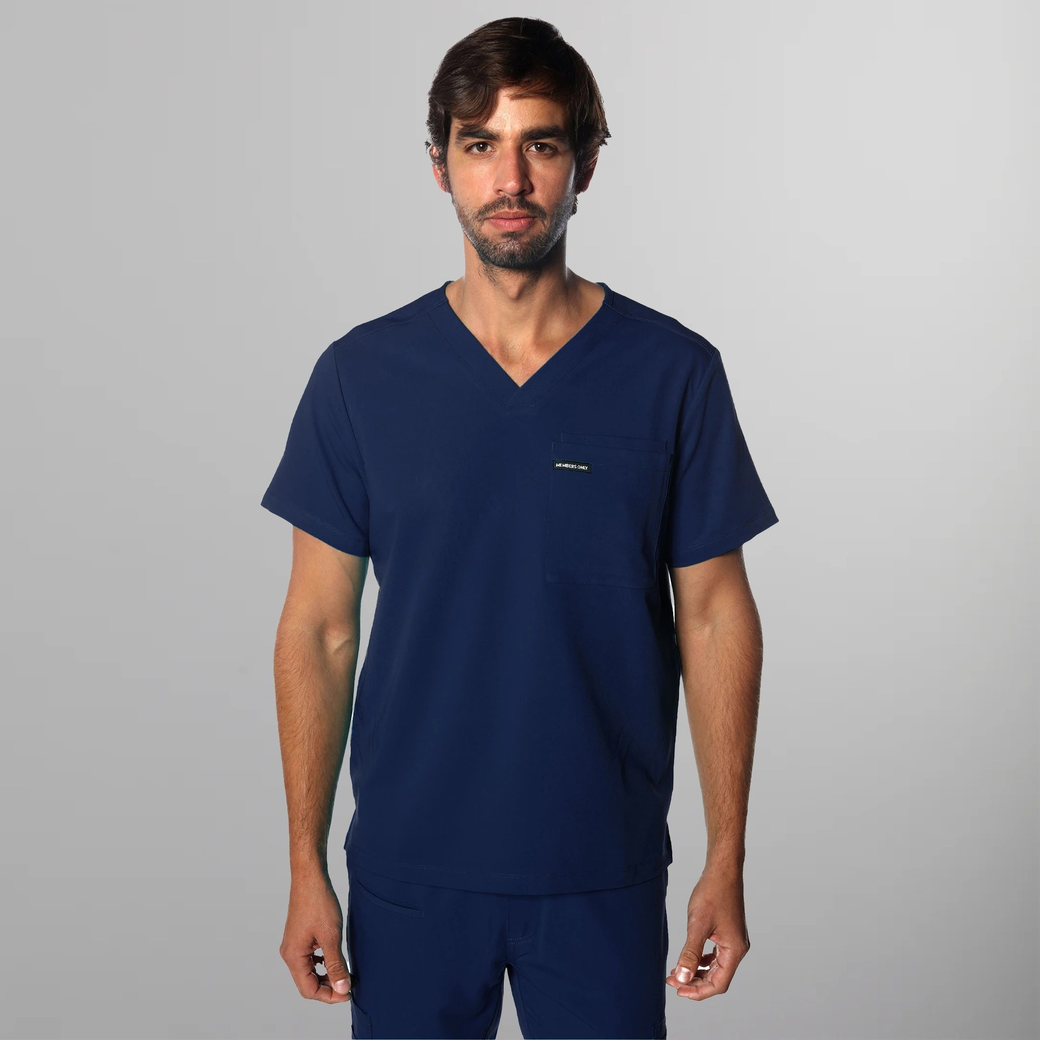 Manchester 3-Pocket Scrub Top Mens Scrub Top Members Only Navy Small 