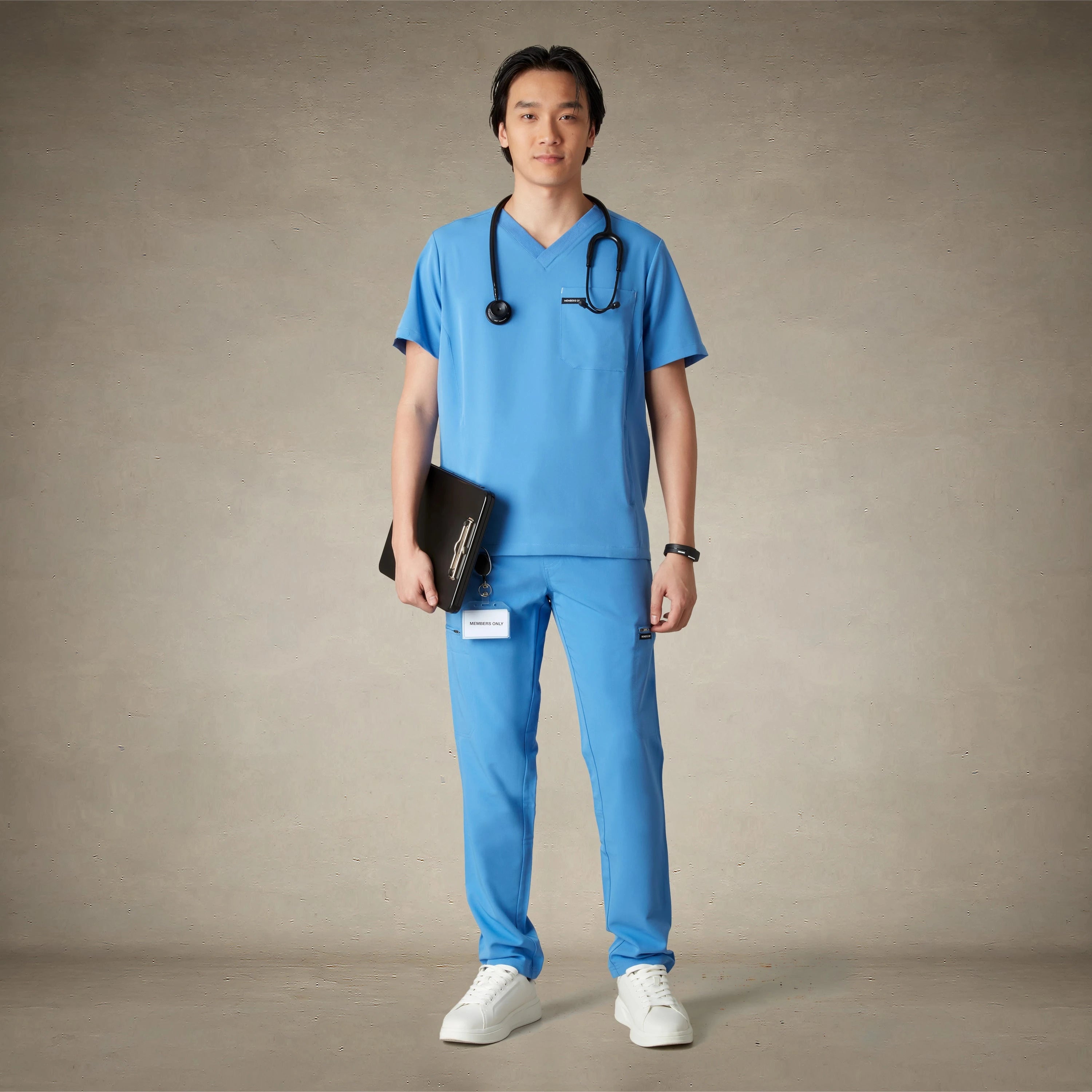 Manchester 3-Pocket Scrub Top Mens Scrub Top Members Only® 