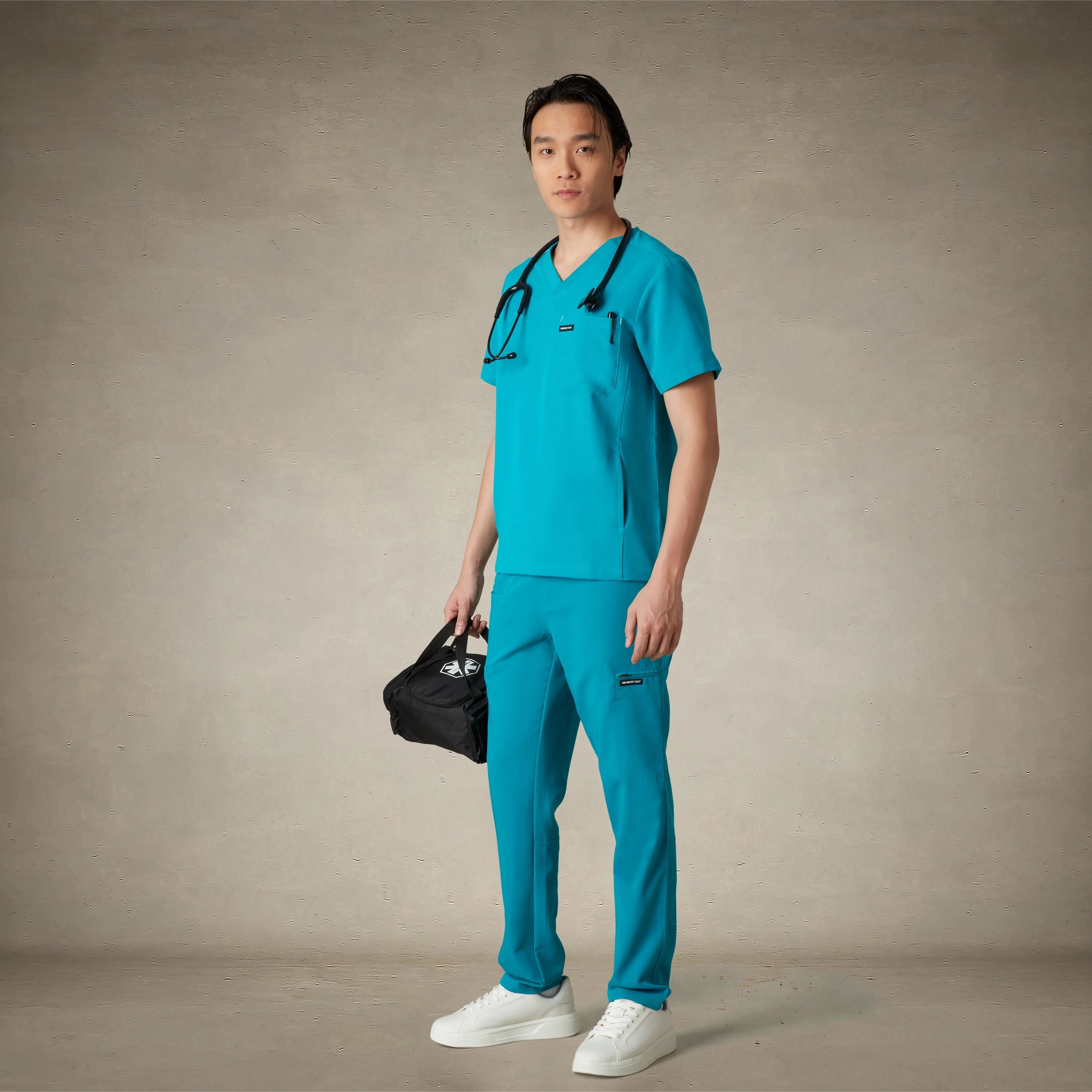 Manchester 3-Pocket Scrub Top Mens Scrub Top Members Only® 