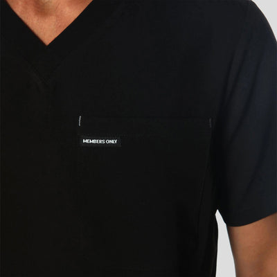 Manchester 3-Pocket Scrub Top Mens Scrub Top Members Only | Black