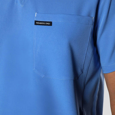 Manchester 3-Pocket Scrub Top Mens Scrub Top Members Only | Ceil Blue