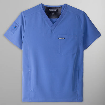 Manchester 3-Pocket Scrub Top Mens Scrub Top Members Only | Ceil Blue