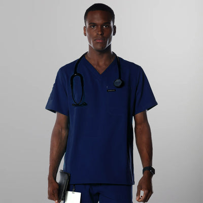 Manchester 3-Pocket Scrub Top Mens Scrub Top Members Only | Navy