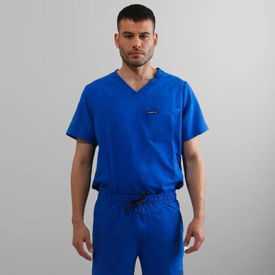 Manchester 3-Pocket Scrub Top Mens Scrub Top Members Only | Royal Blue