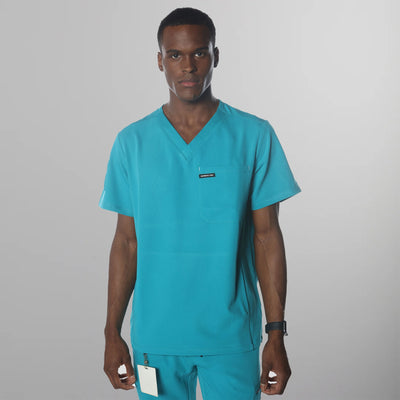 Manchester 3-Pocket Scrub Top Mens Scrub Top Members Only | Teal