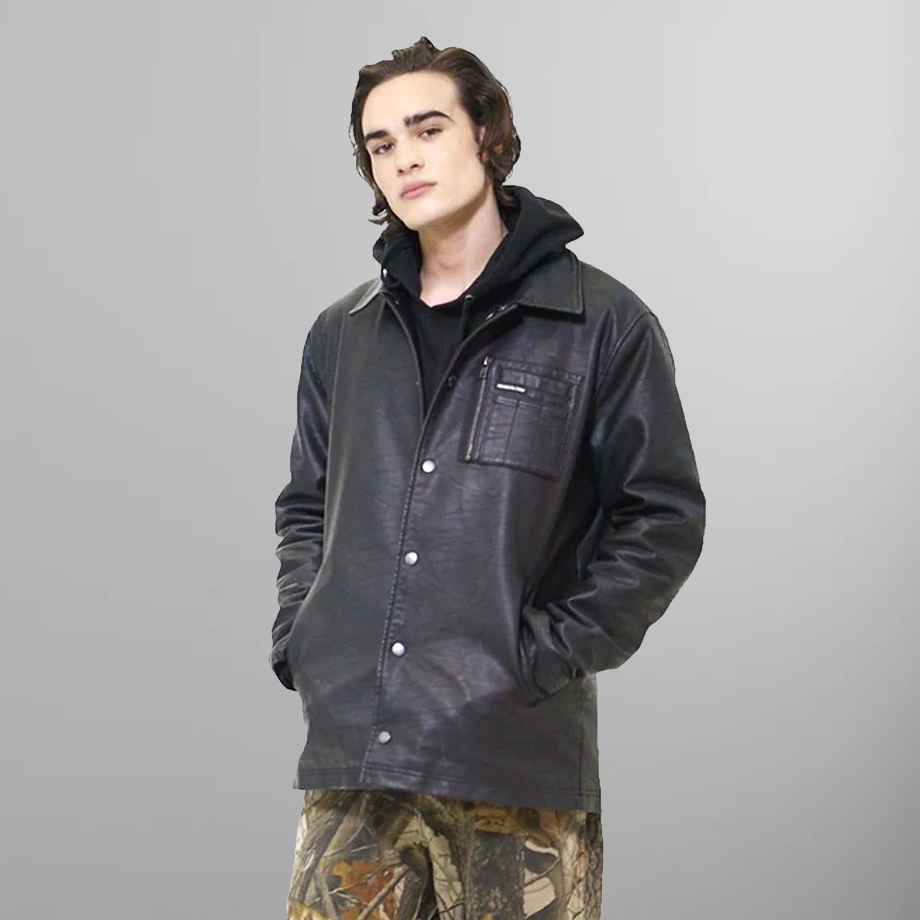 Men s Faux Leather Jacket