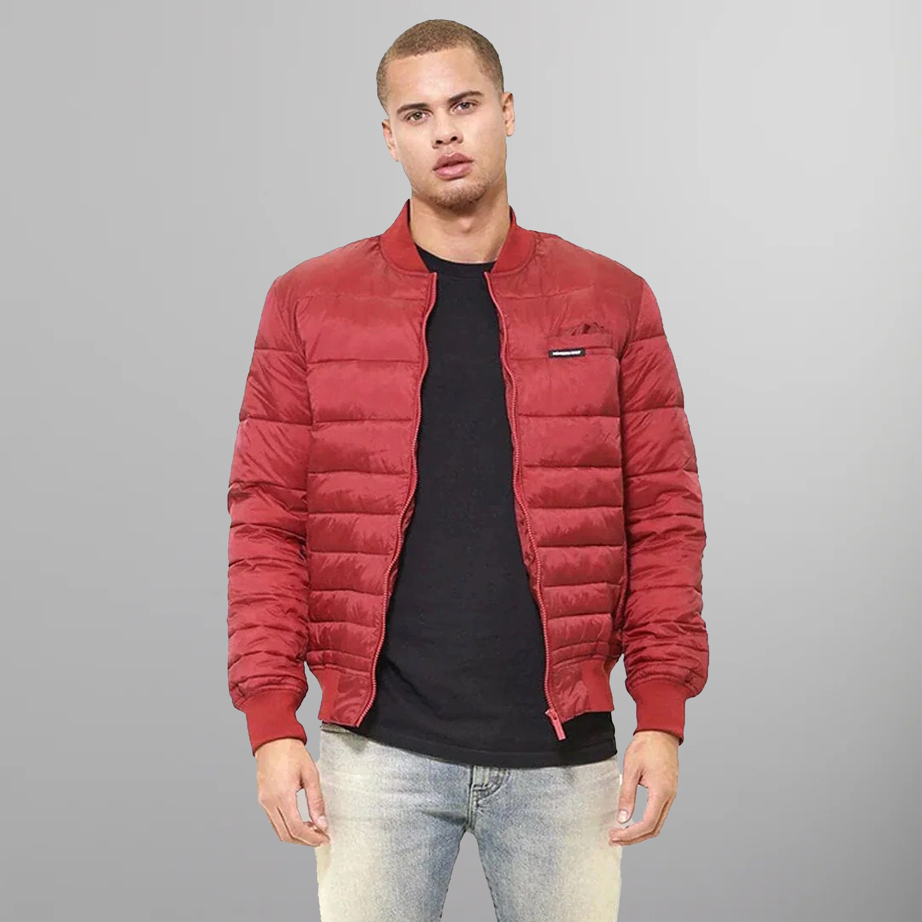 Men's Solid Puffer Jacket - FINAL SALE Men's Jackets Members Only Red Small 