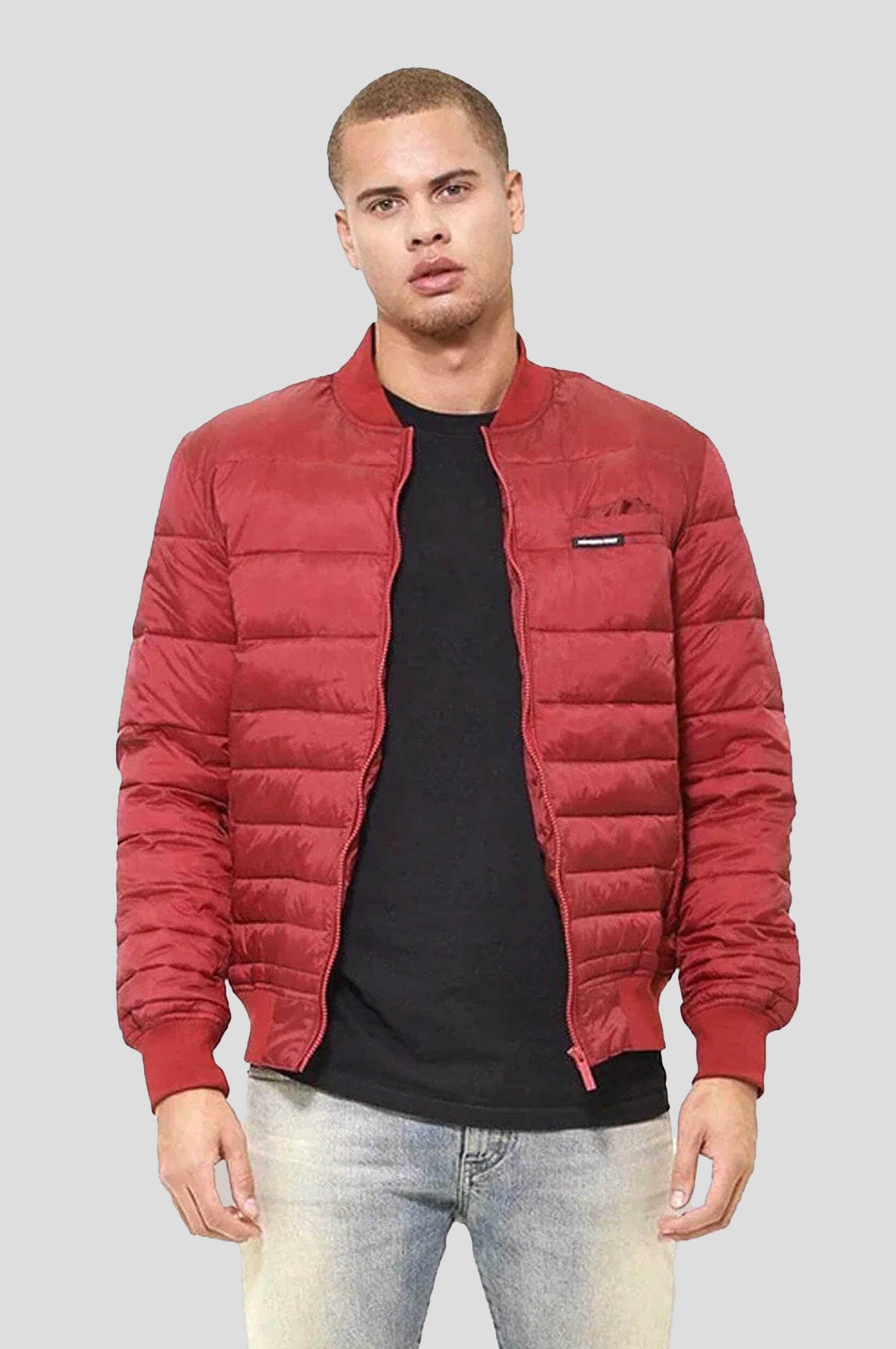 Men's Solid Puffer Jacket - FINAL SALE Men's Jackets Members Only Red Small 