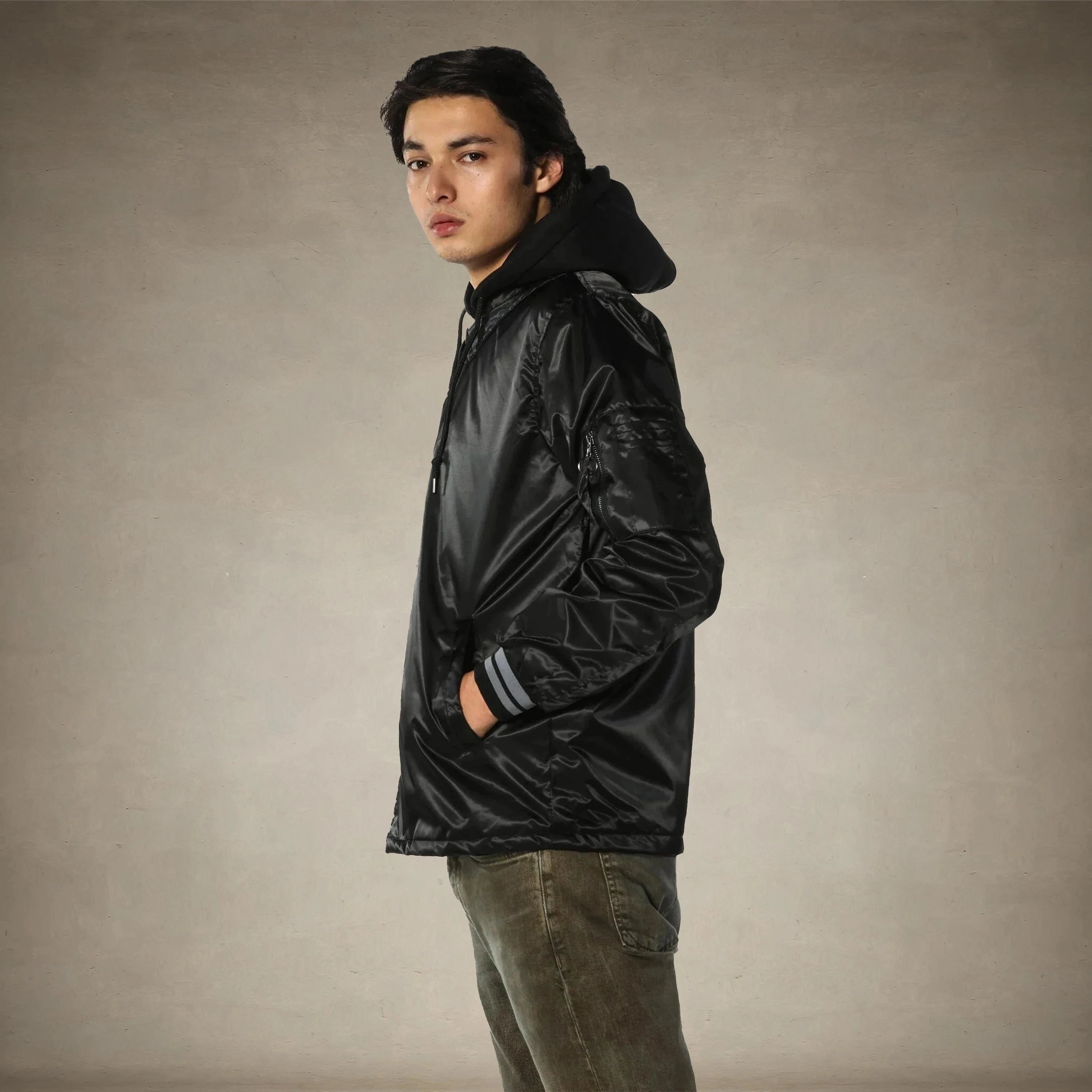 Men's Coach Jacket with Fleece Hood - FINAL SALE Men's Jackets Members Only® 