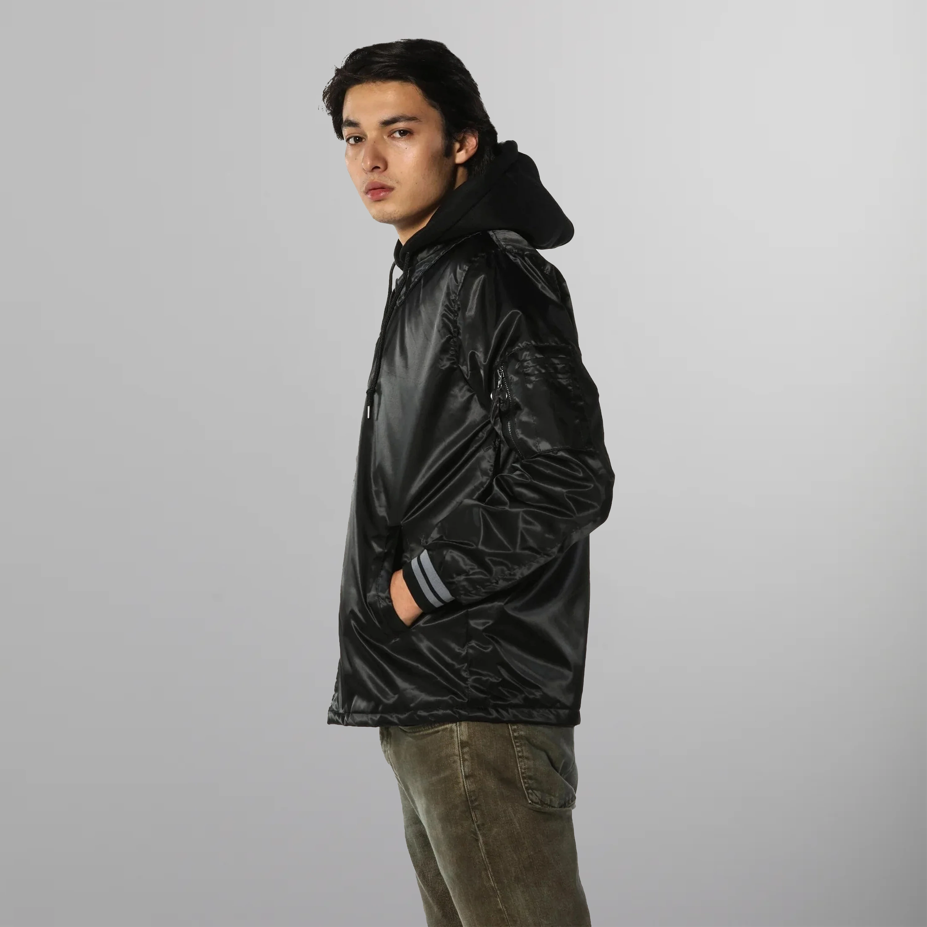 Men's Coach Jacket with Fleece Hood - FINAL SALE Men's Jackets Members Only 