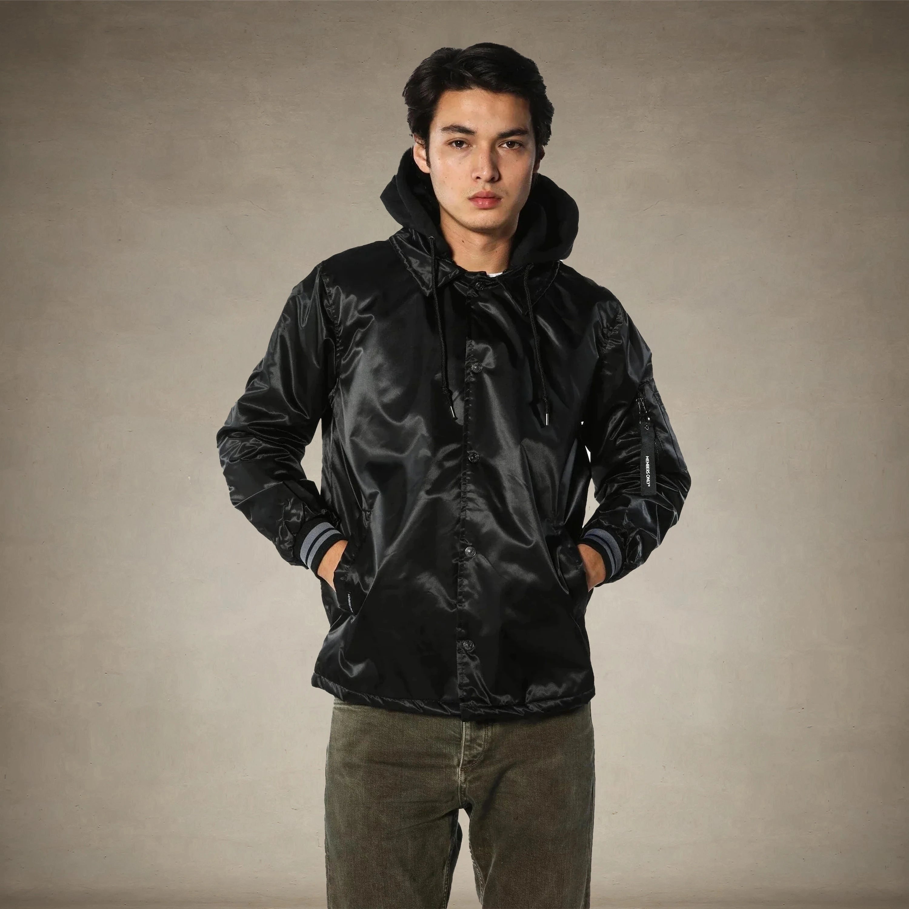 Men's Coach Jacket with Fleece Hood - FINAL SALE Men's Jackets Members Only® 