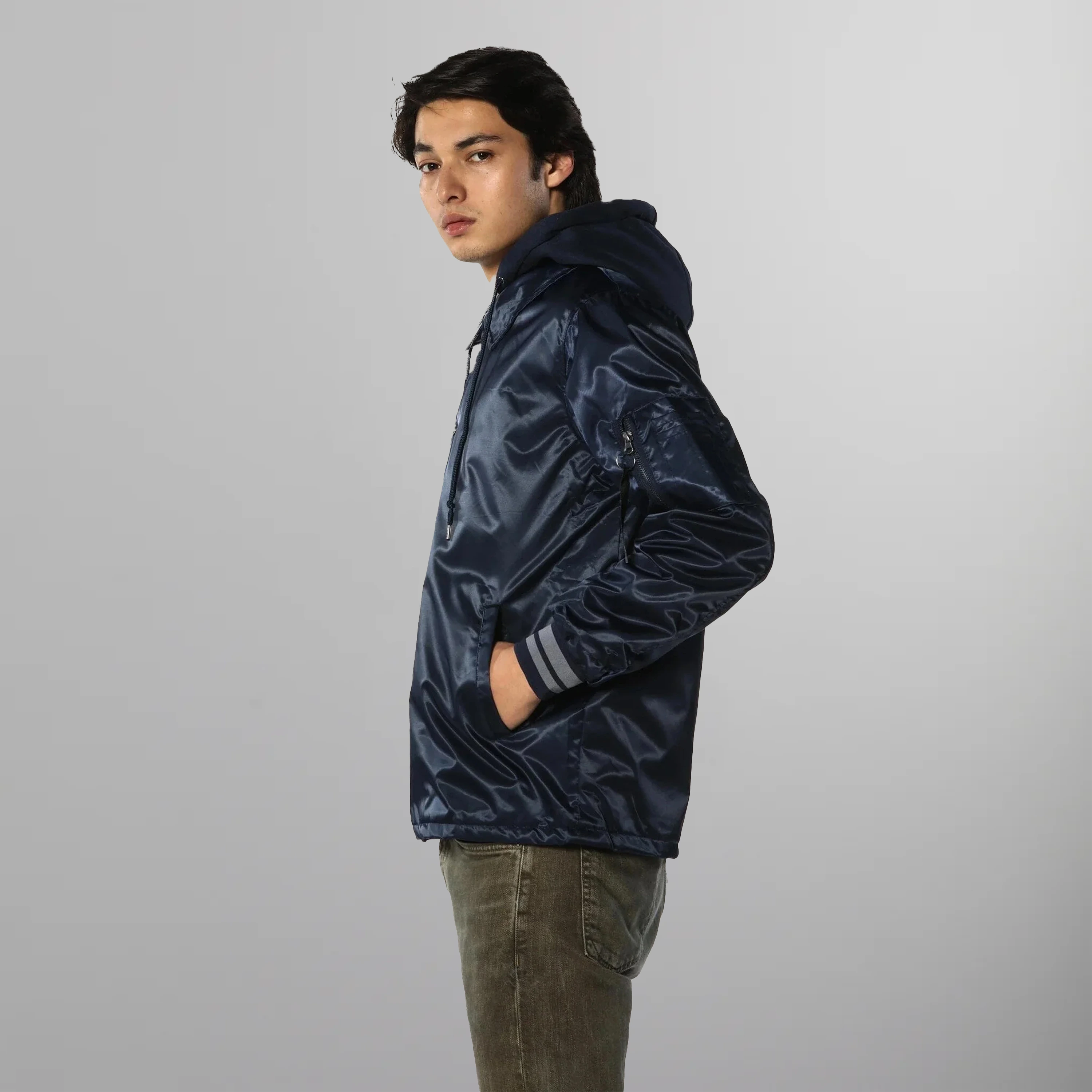 Men's Coach Jacket with Fleece Hood - FINAL SALE Men's Jackets Members Only 