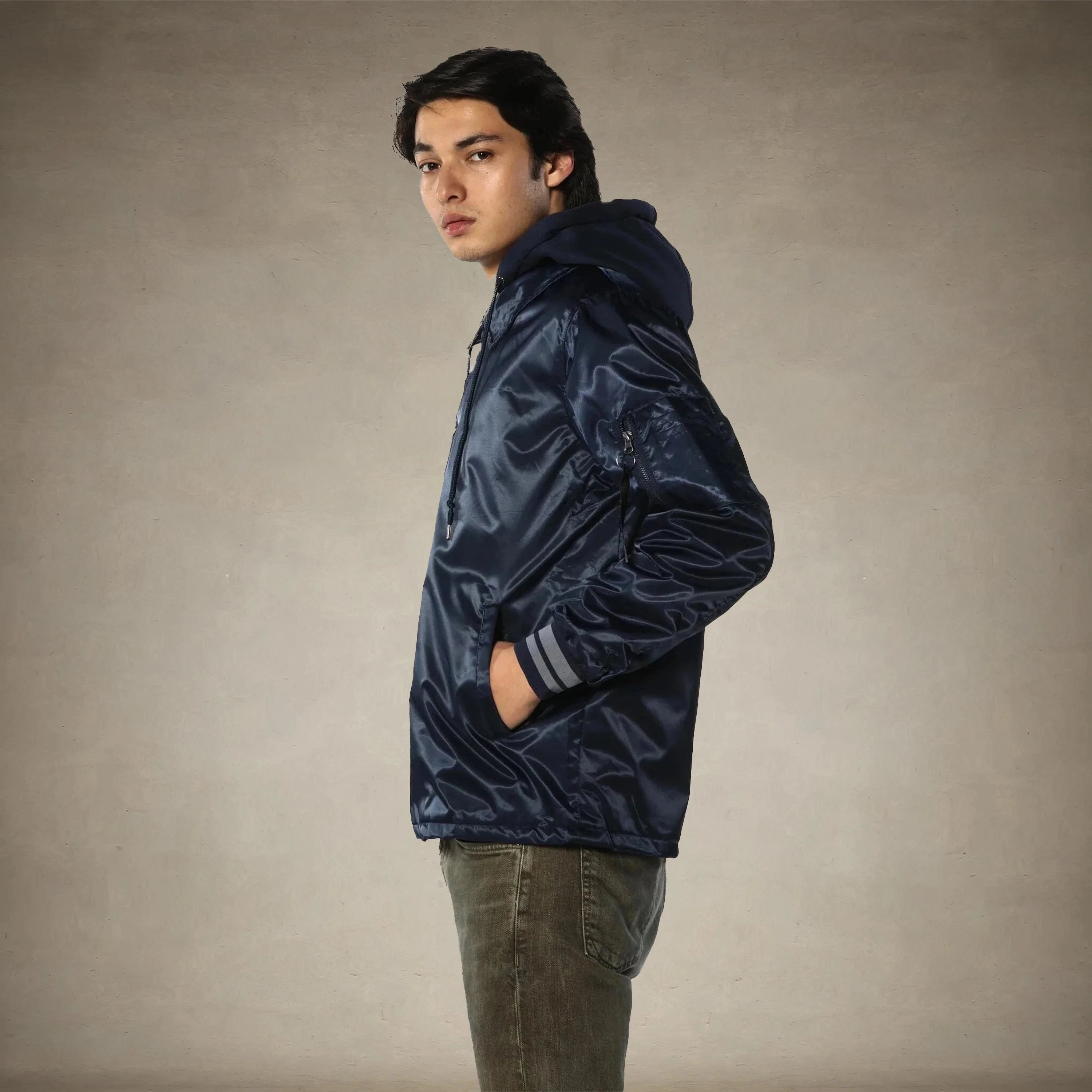 Men's Coach Jacket with Fleece Hood - FINAL SALE Men's Jackets Members Only® 