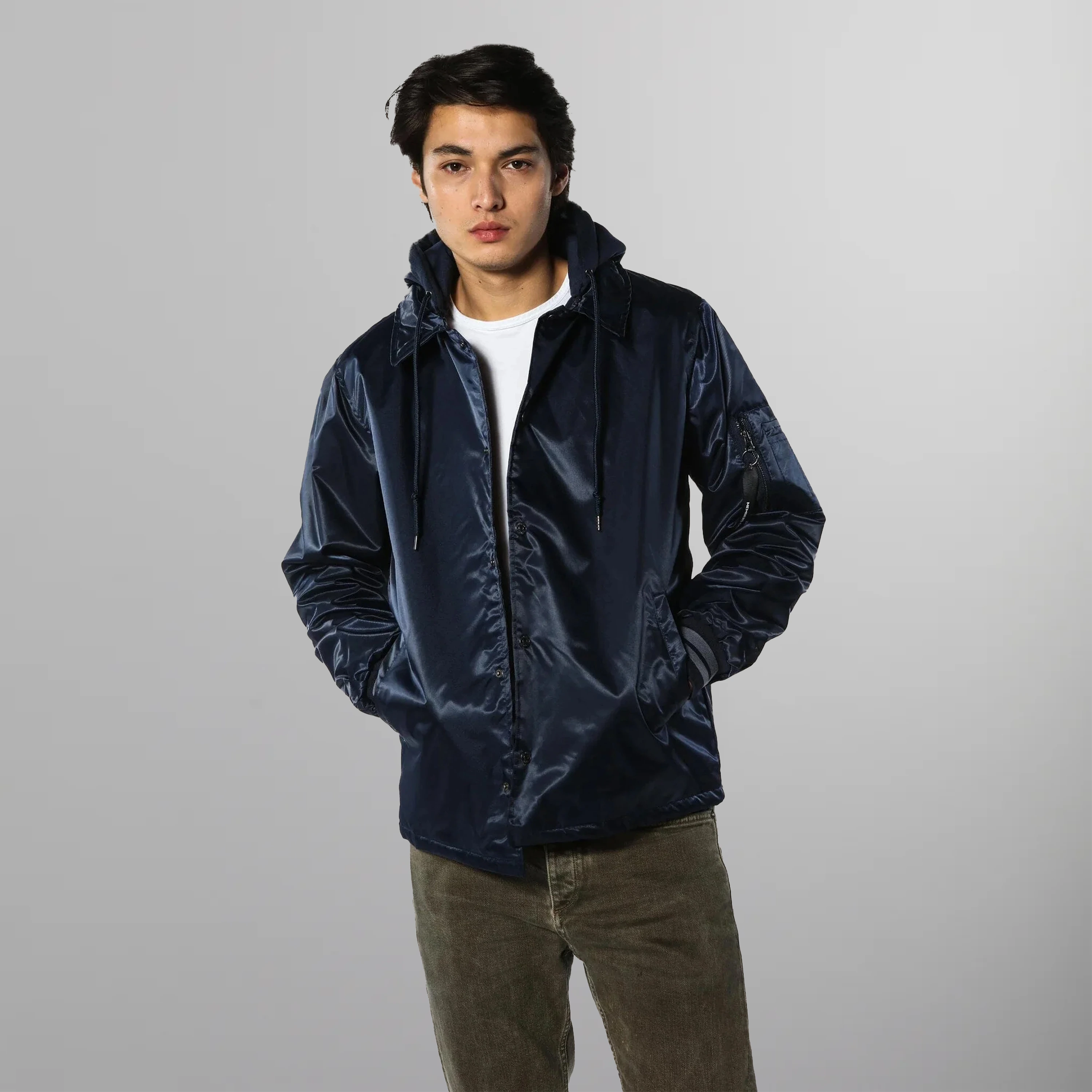 Men's Coach Jacket with Fleece Hood - FINAL SALE Men's Jackets Members Only 