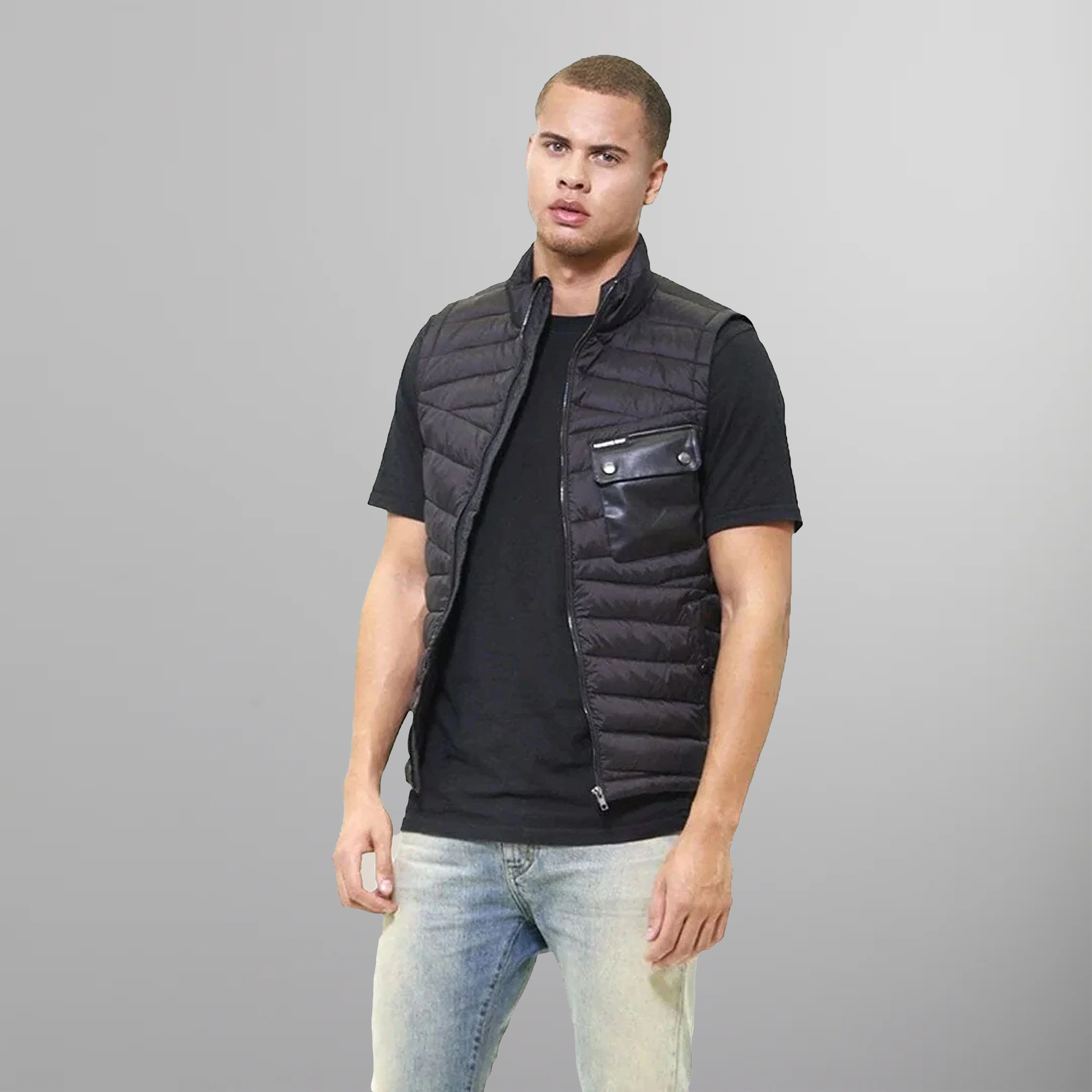 Men's Puffer Vest Jacket - FINAL SALE Men's Jackets Members Only Black Small 