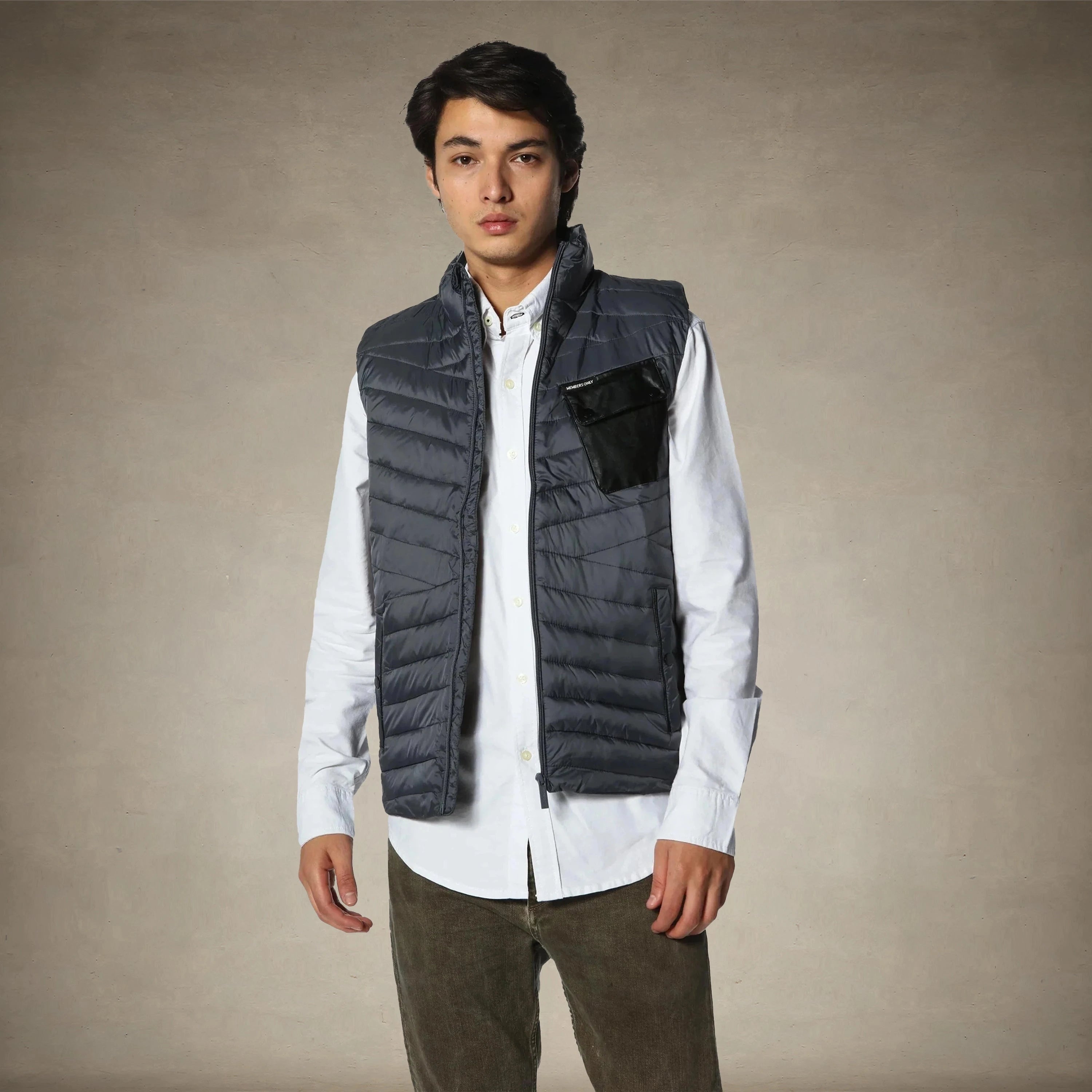 Men's Puffer Vest Jacket - FINAL SALE Men's Jackets Members Only® Charcoal Small 