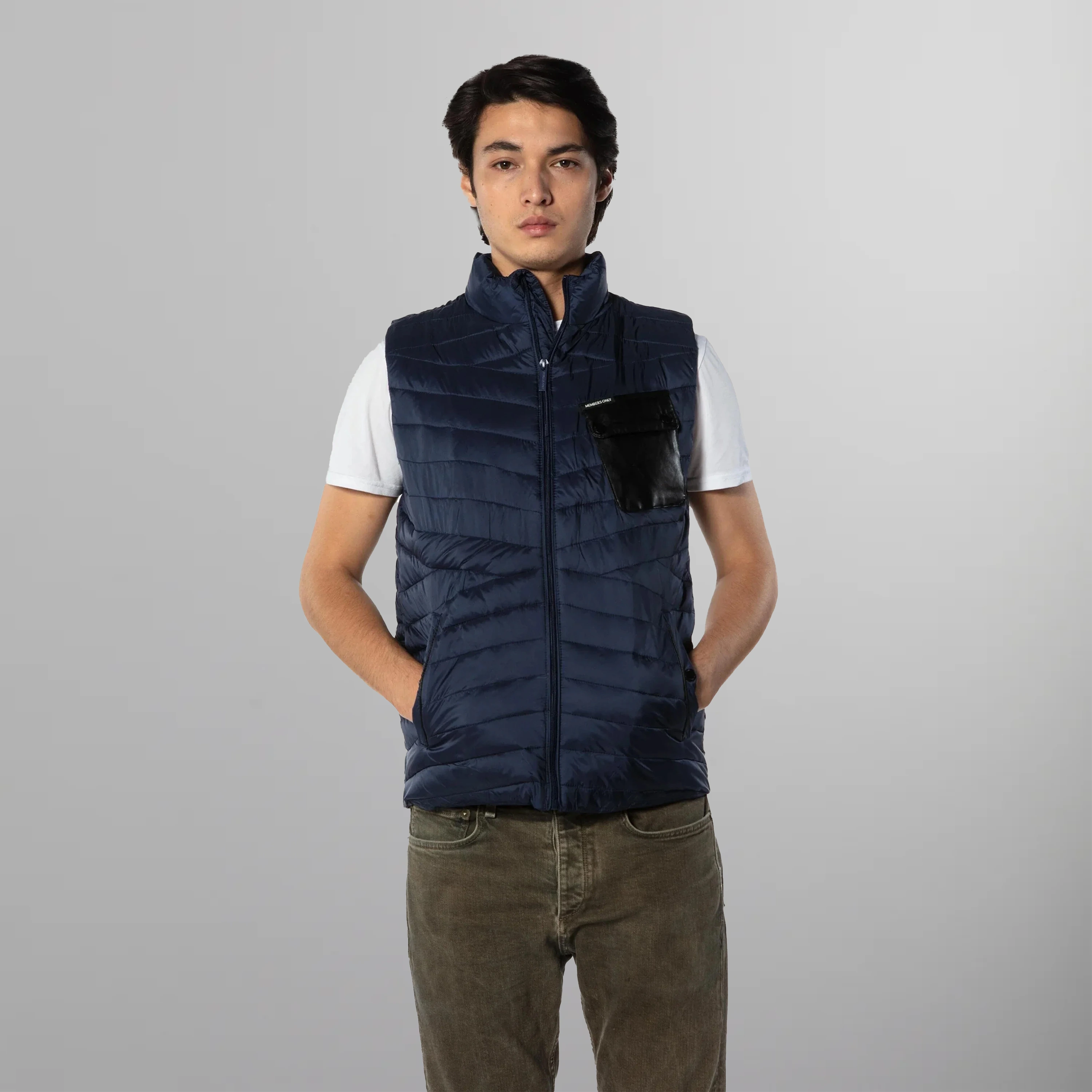 Puffer jacket vest mens discount