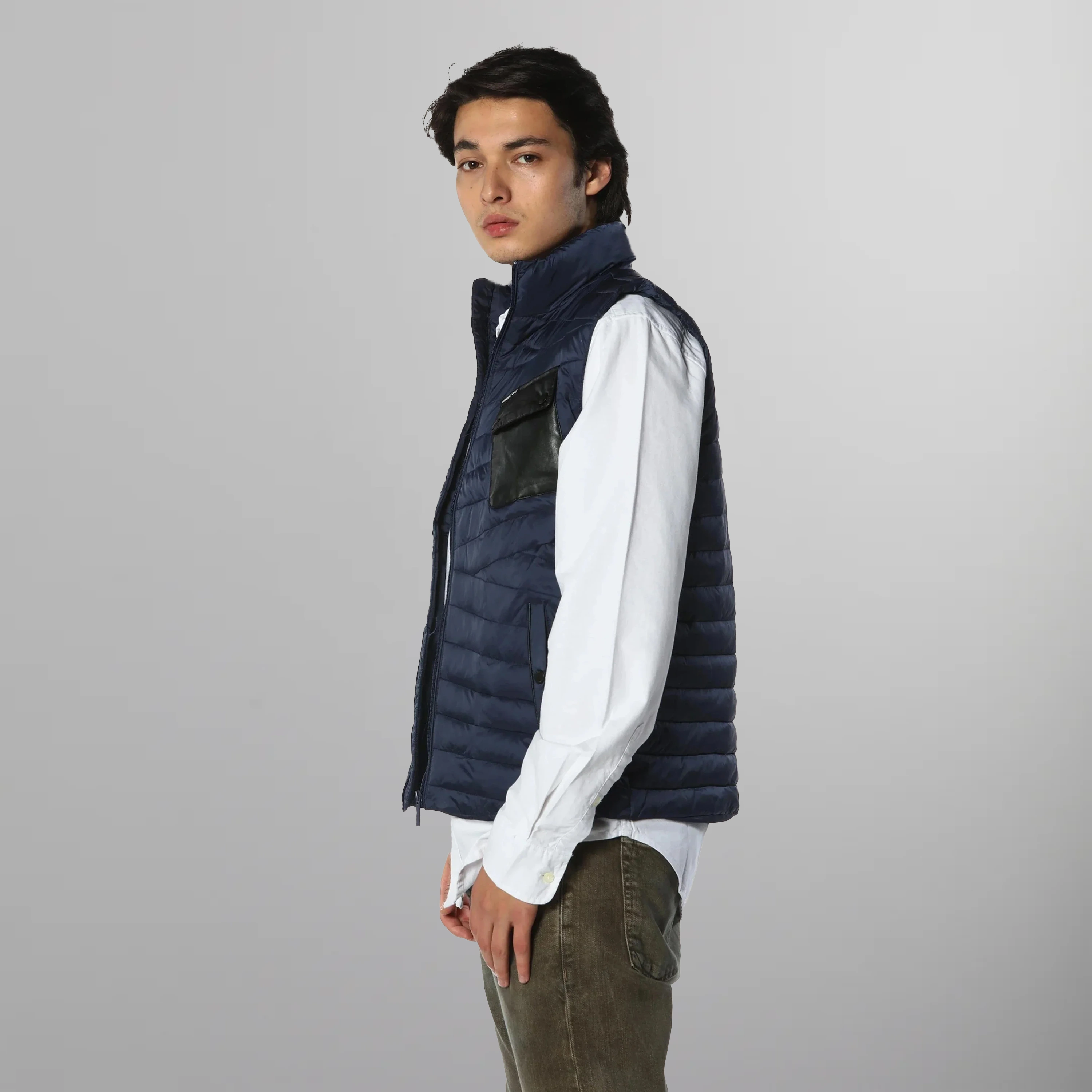 Navy puffer vest mens online