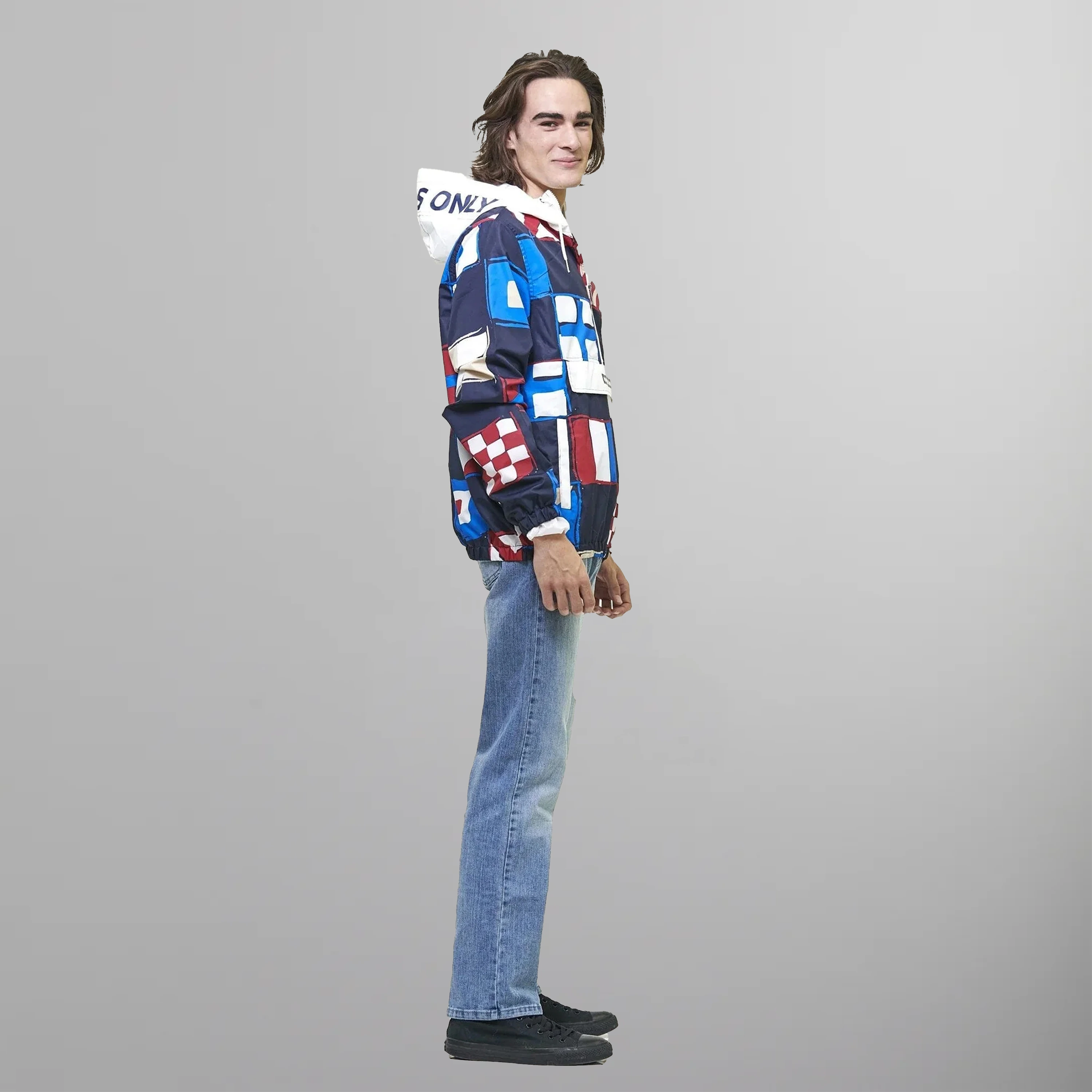 Men's Flag Print Pullover Windbreaker Jacket - FINAL SALE Men's Jackets Members Only 