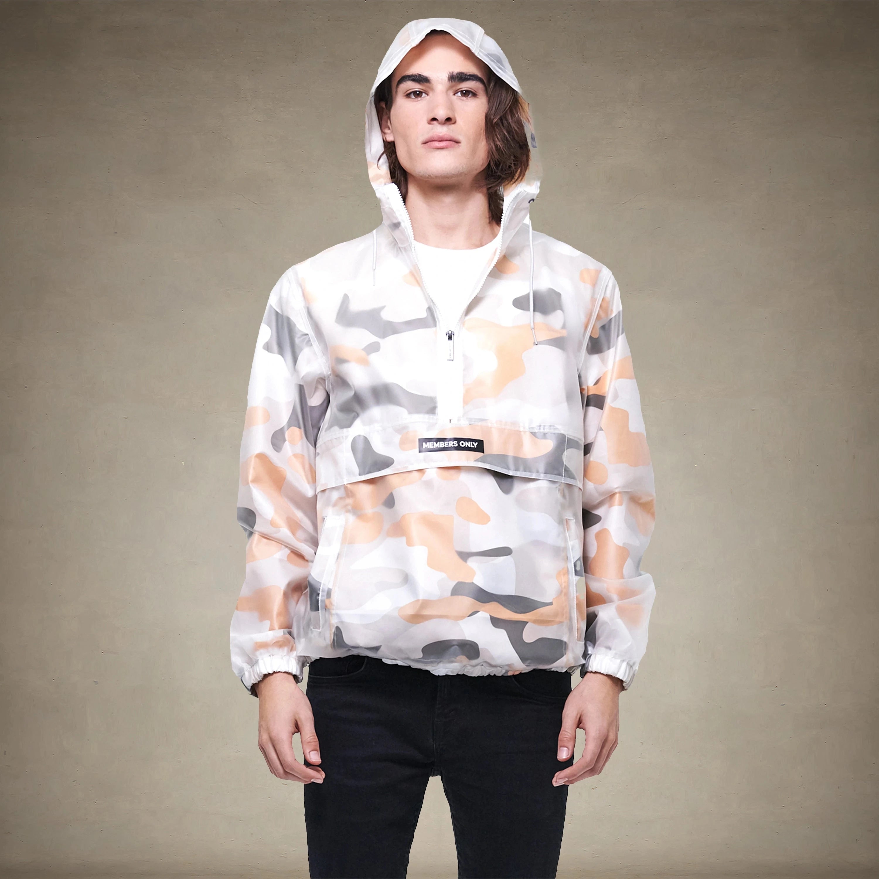 ※れいこCLANEOVERQUILTINGHUNTING JACKET 1 Men's Translucent Camo Print Layering Jacket