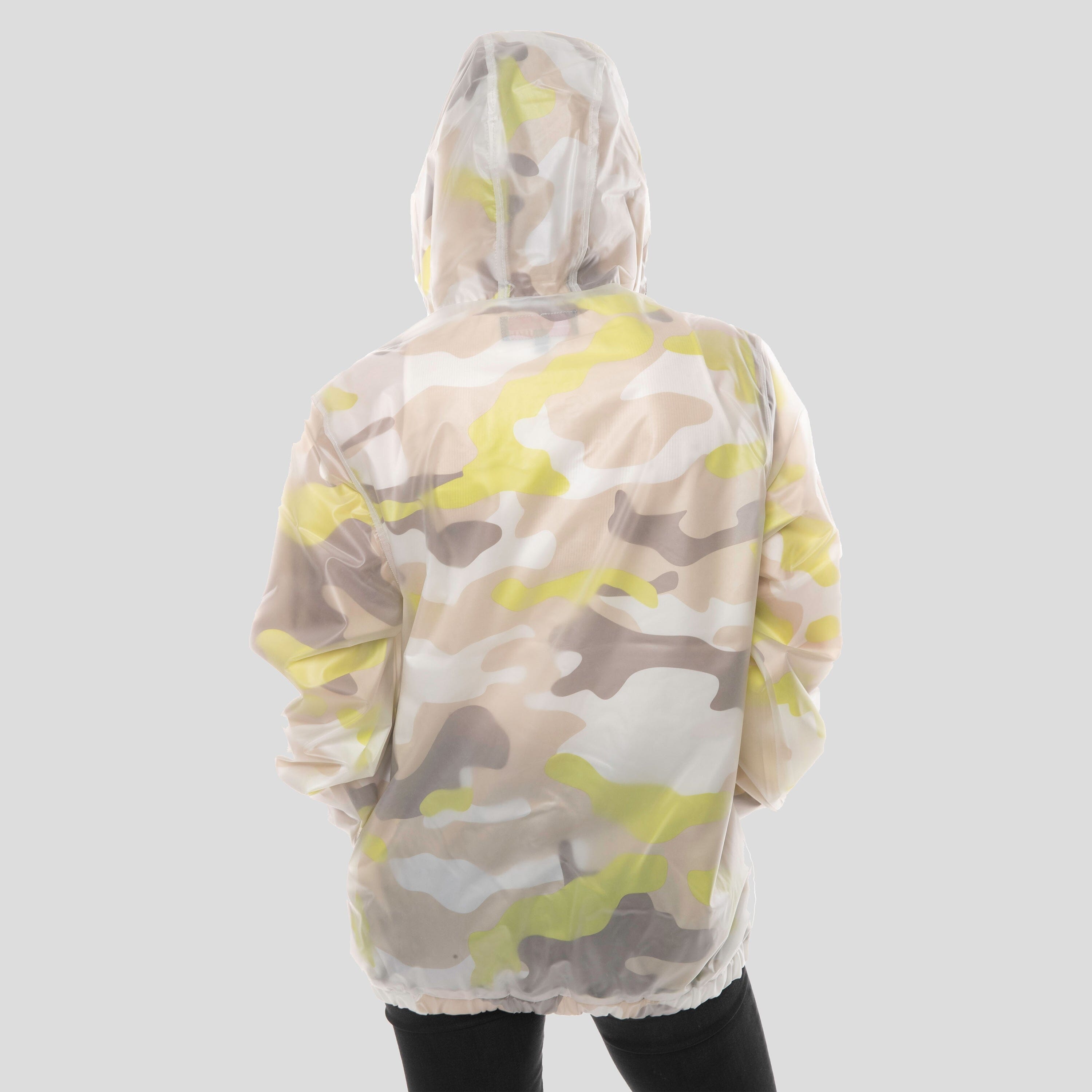 Women's Translucent Camo Print Popover Oversized Jacket - FINAL SALE Womens Jacket Members Only 