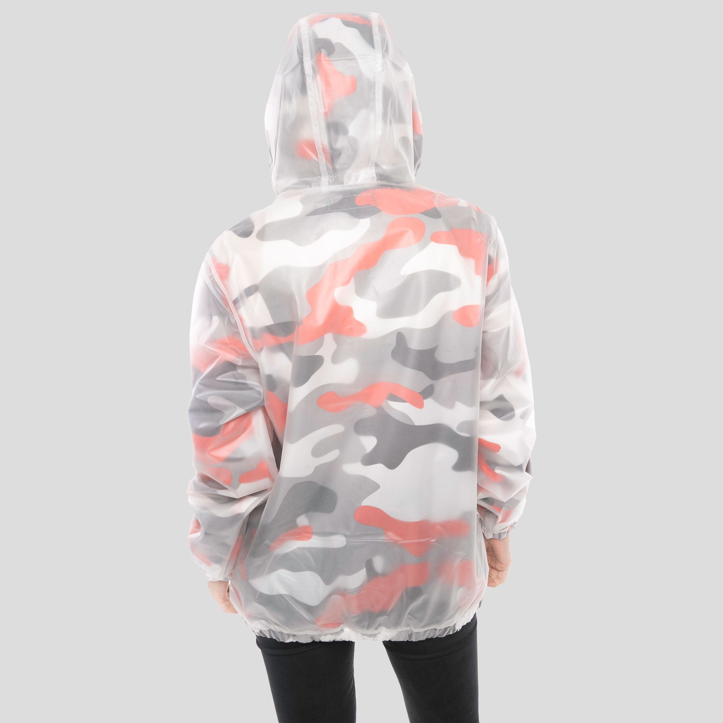 Women's Translucent Camo Print Popover Oversized Jacket - FINAL SALE Womens Jacket Members Only 