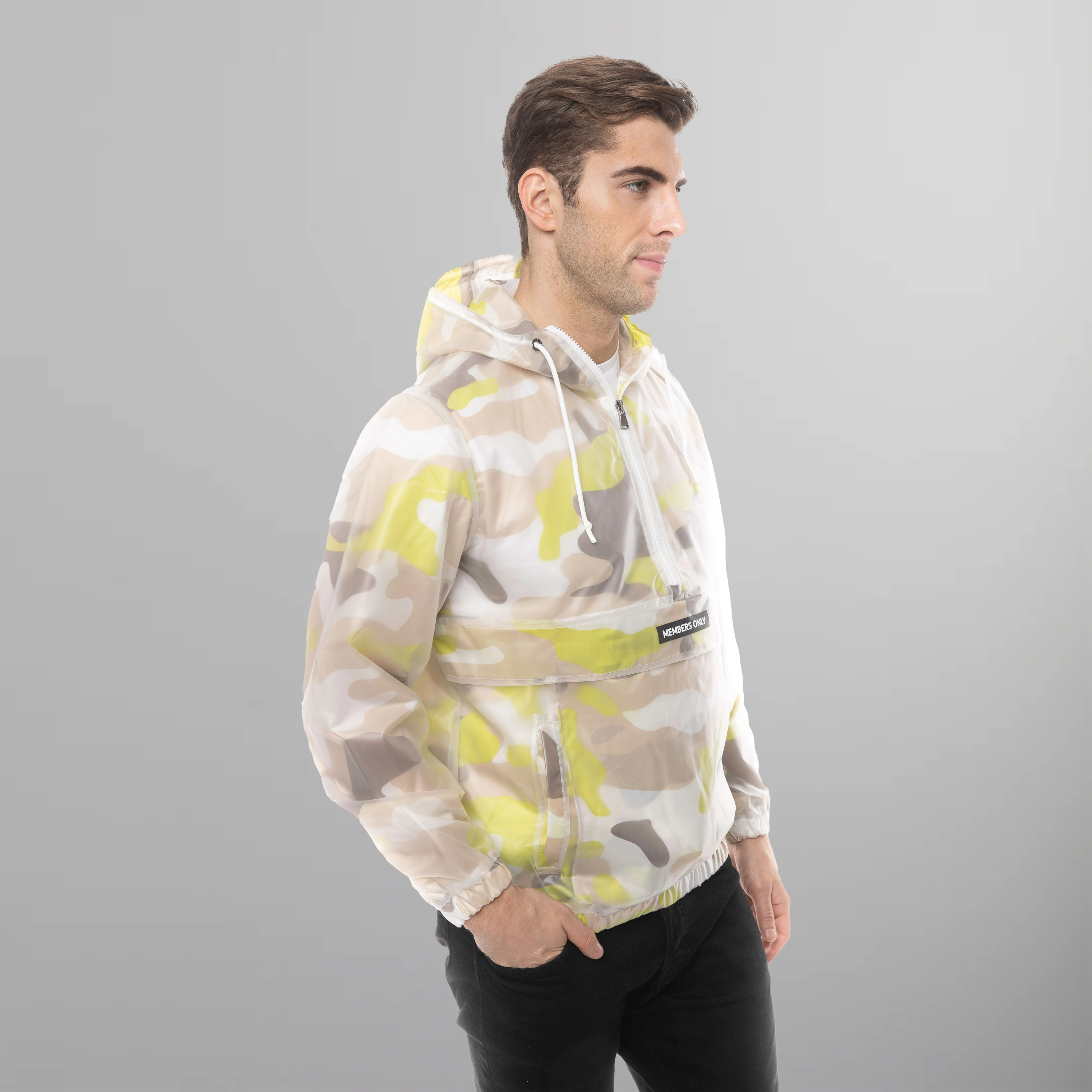 Men's Translucent Camo Print Popover Jacket - FINAL SALE Men's Jackets Members Only 