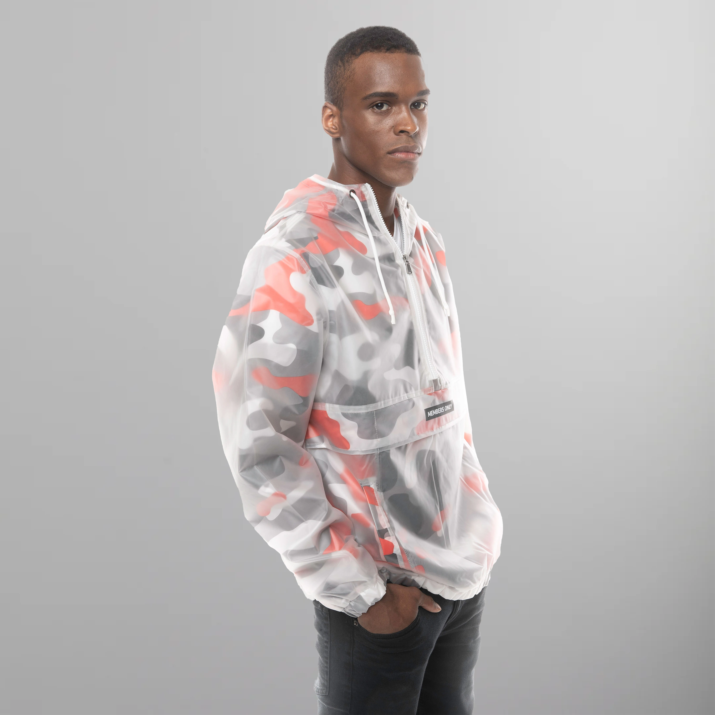 Men's Translucent Camo Print Popover Jacket - FINAL SALE Men's Jackets Members Only 