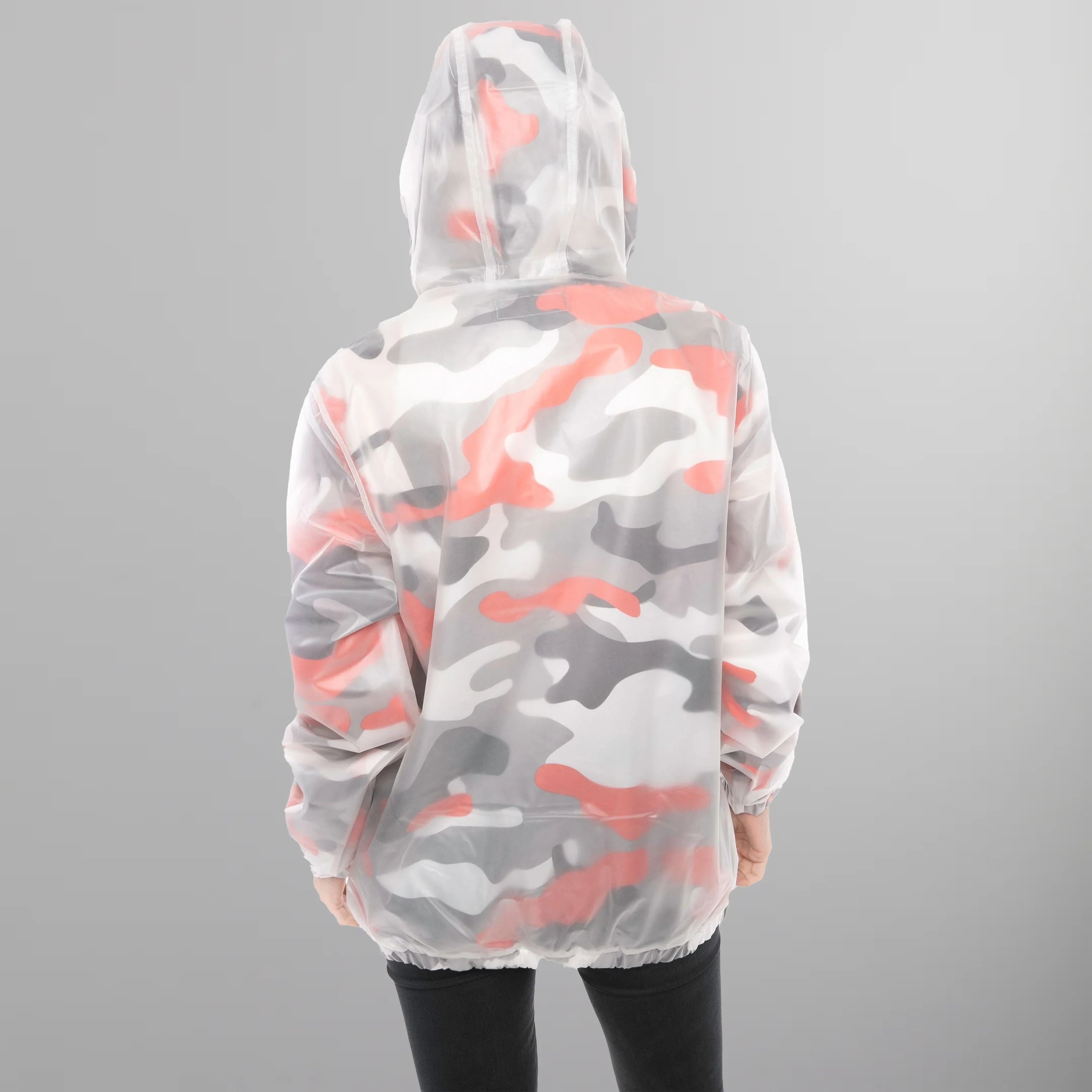 Women's Translucent Camo Print Popover Oversized Jacket - FINAL SALE Womens Jacket Members Only 