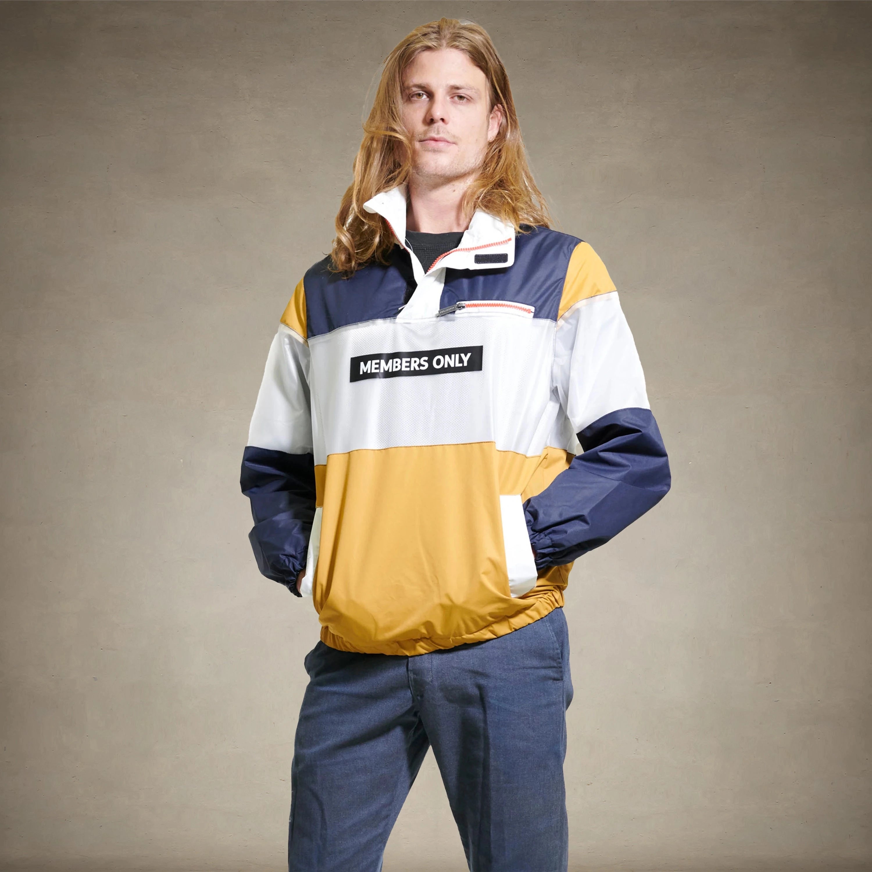 Men's Color and Translucent Block Jacket - FINAL SALE Men's Jackets Members Only® Navy Small 