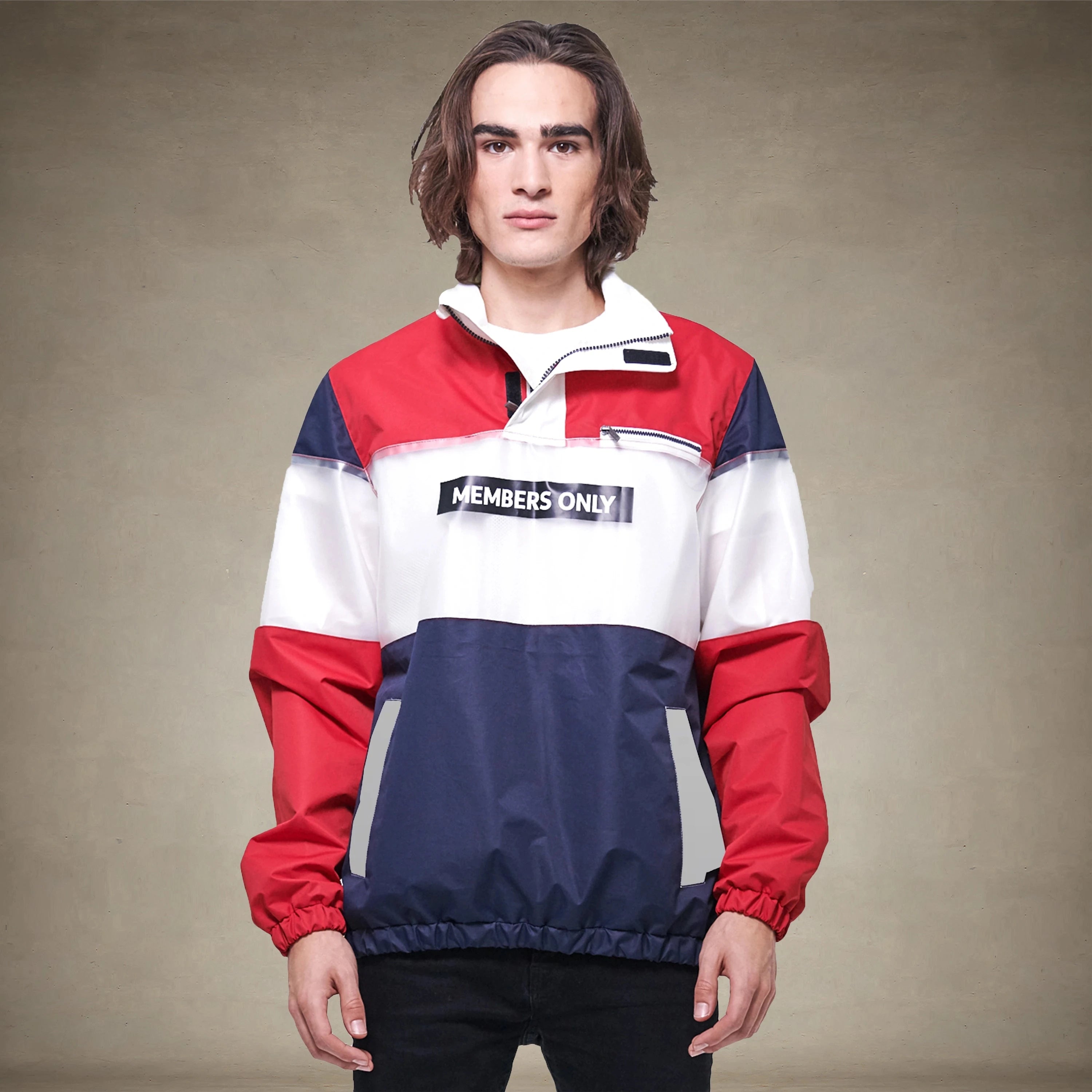 Wind Breaker Members Only Jacket Red White And Blue Men's Color