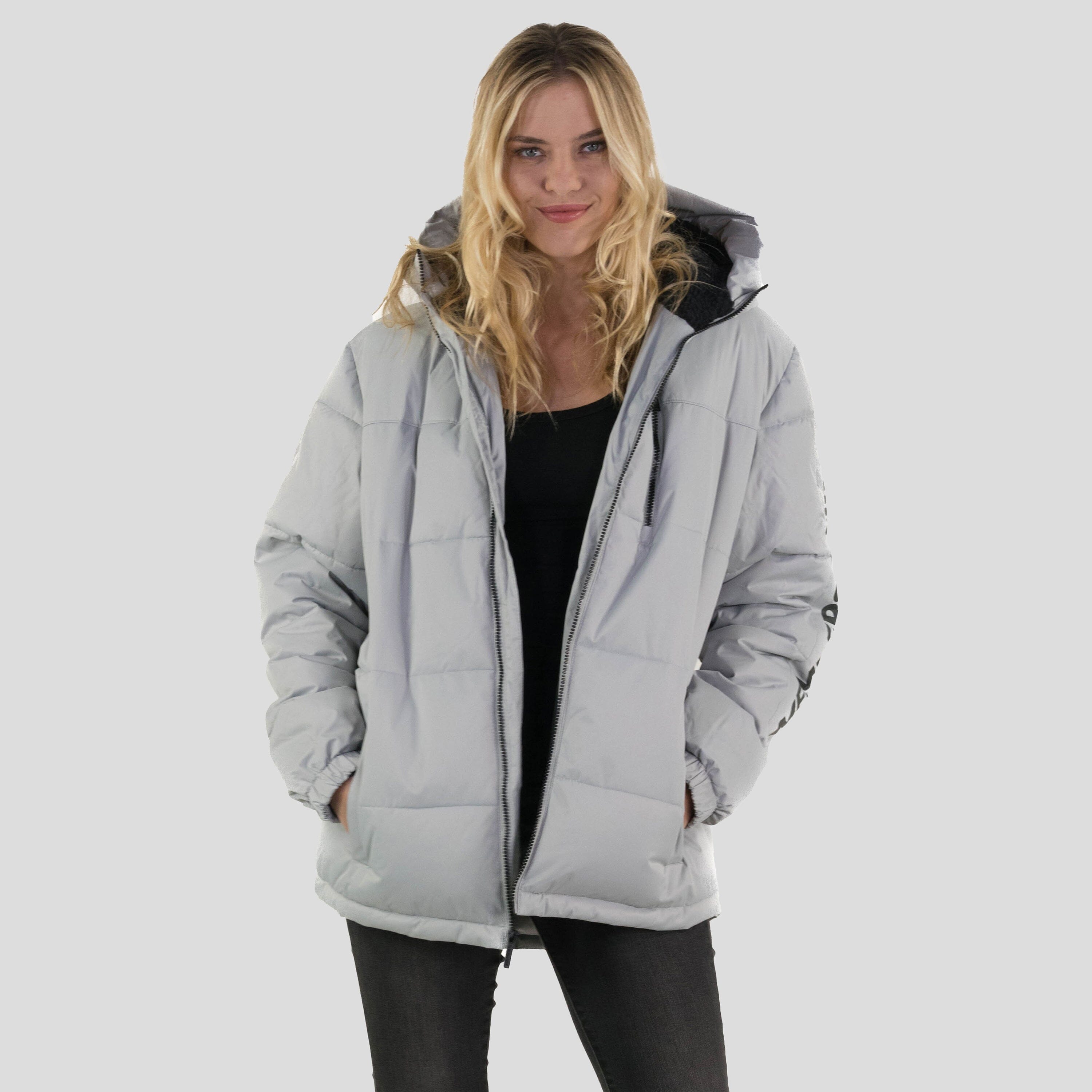 Women's Twill Block Puffer Oversized Jacket - FINAL SALE Womens Jacket Members Only 