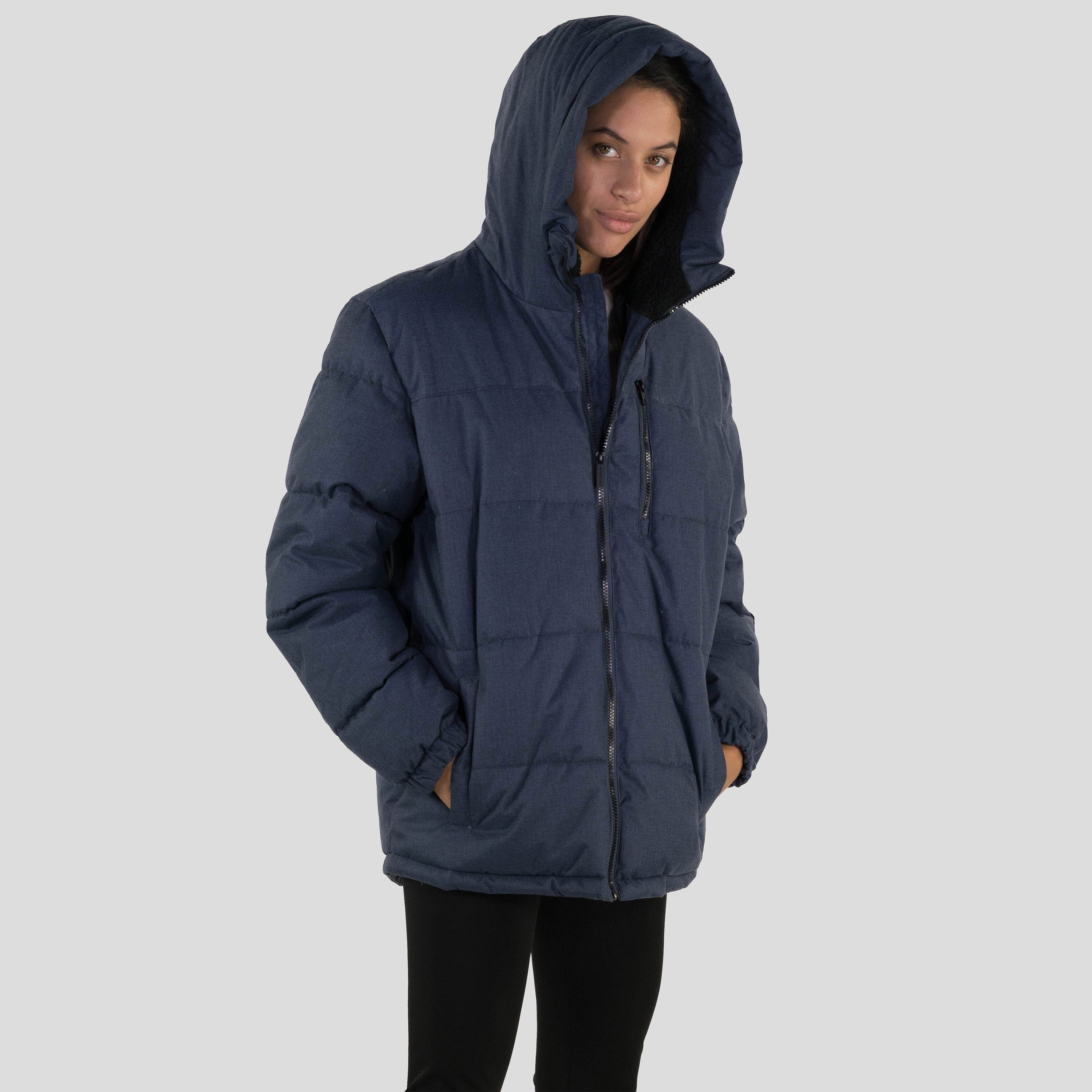 Women's Twill Block Puffer Oversized Jacket - FINAL SALE Womens Jacket Members Only 