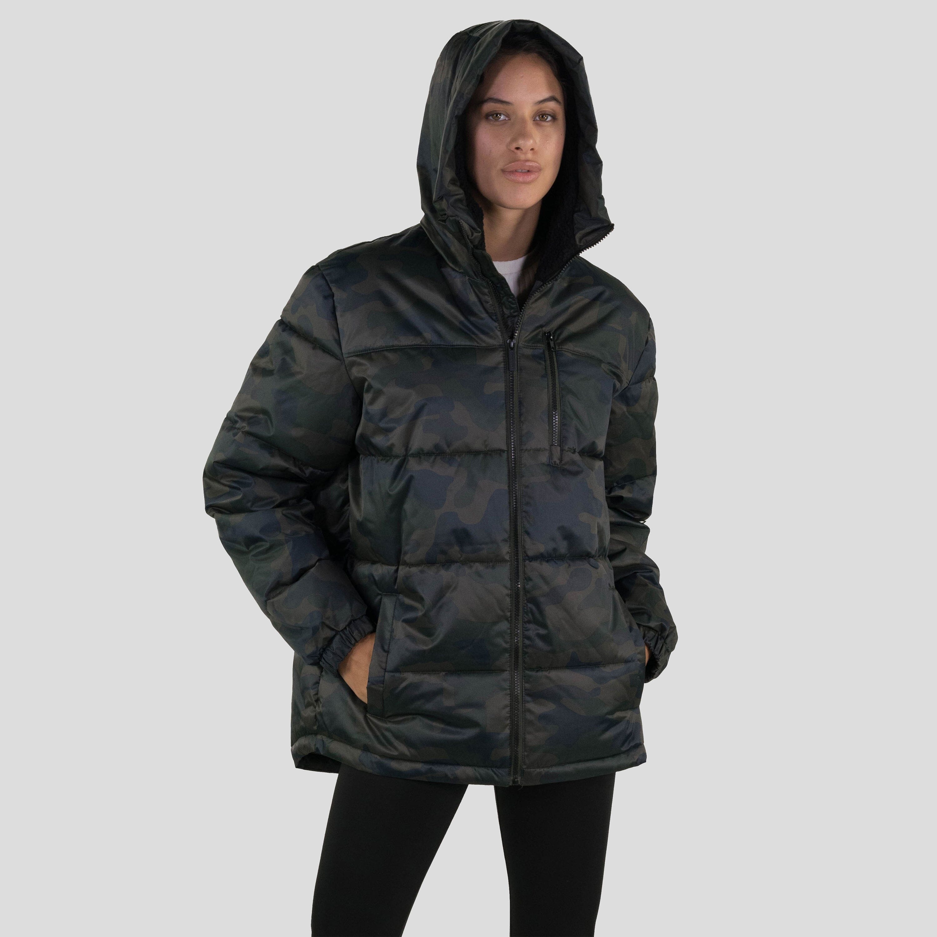 Women's Twill Block Puffer Oversized Jacket - FINAL SALE Womens Jacket Members Only 