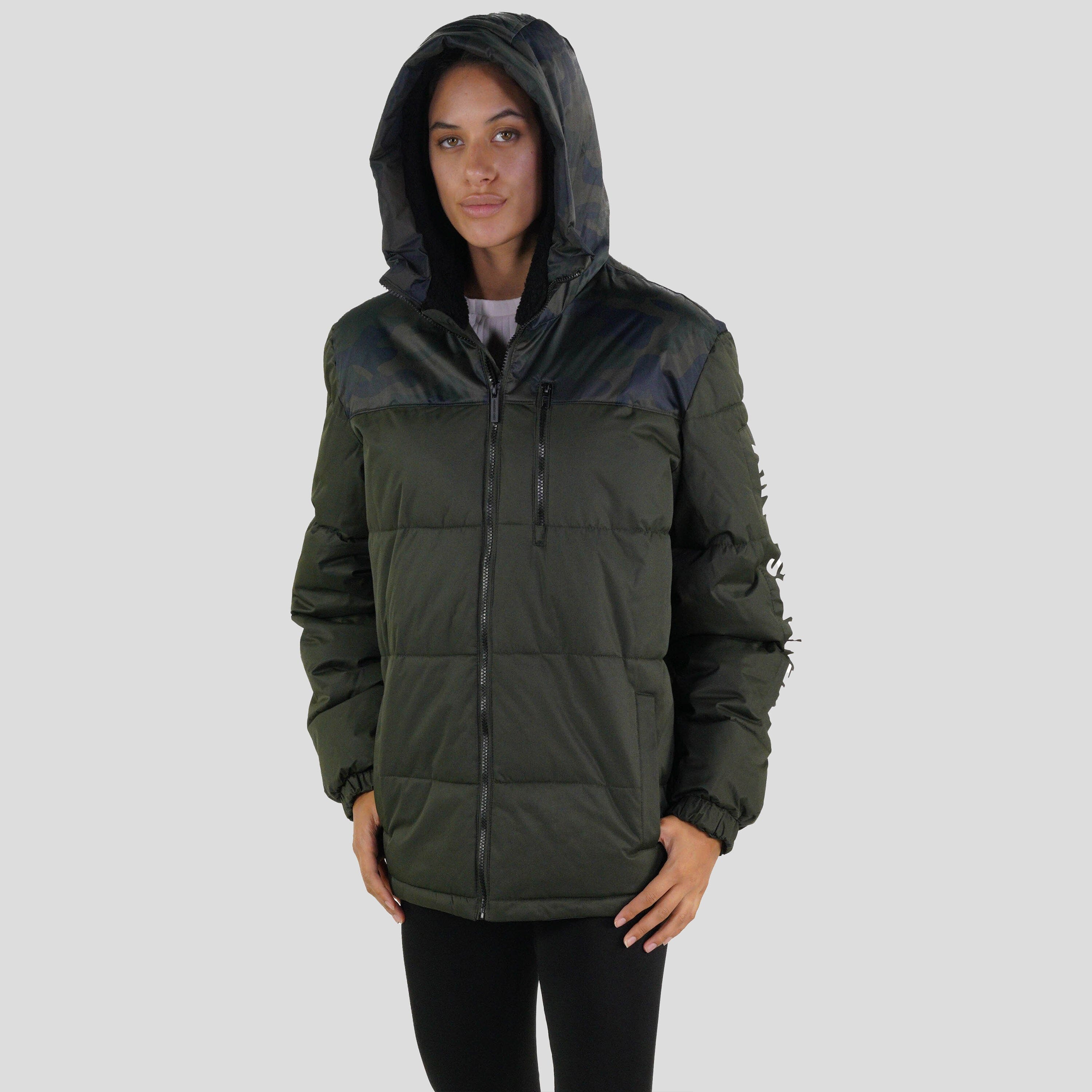 Women's Twill Block Puffer Oversized Jacket - FINAL SALE Womens Jacket Members Only 