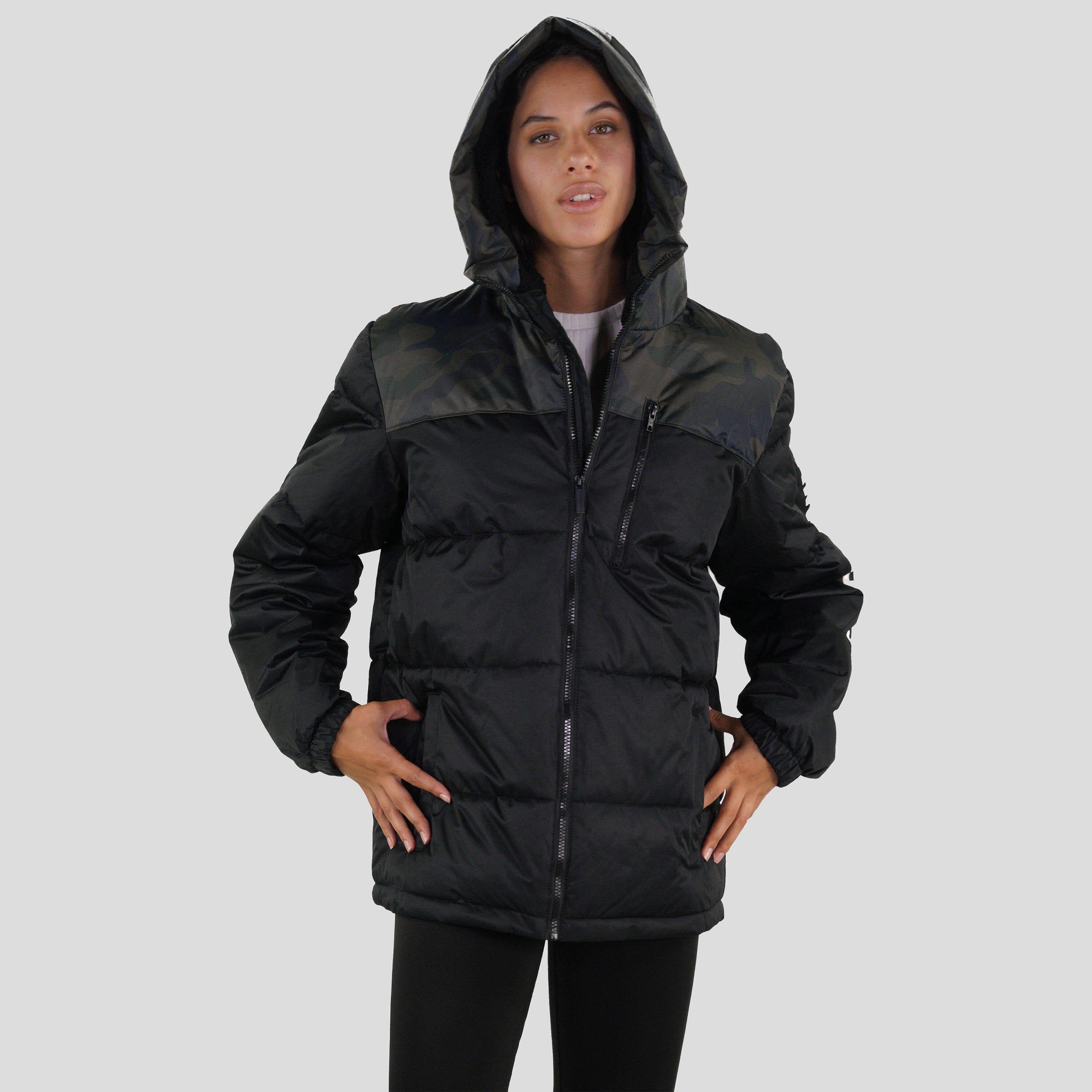 Women's Twill Block Puffer Oversized Jacket - FINAL SALE Womens Jacket Members Only 