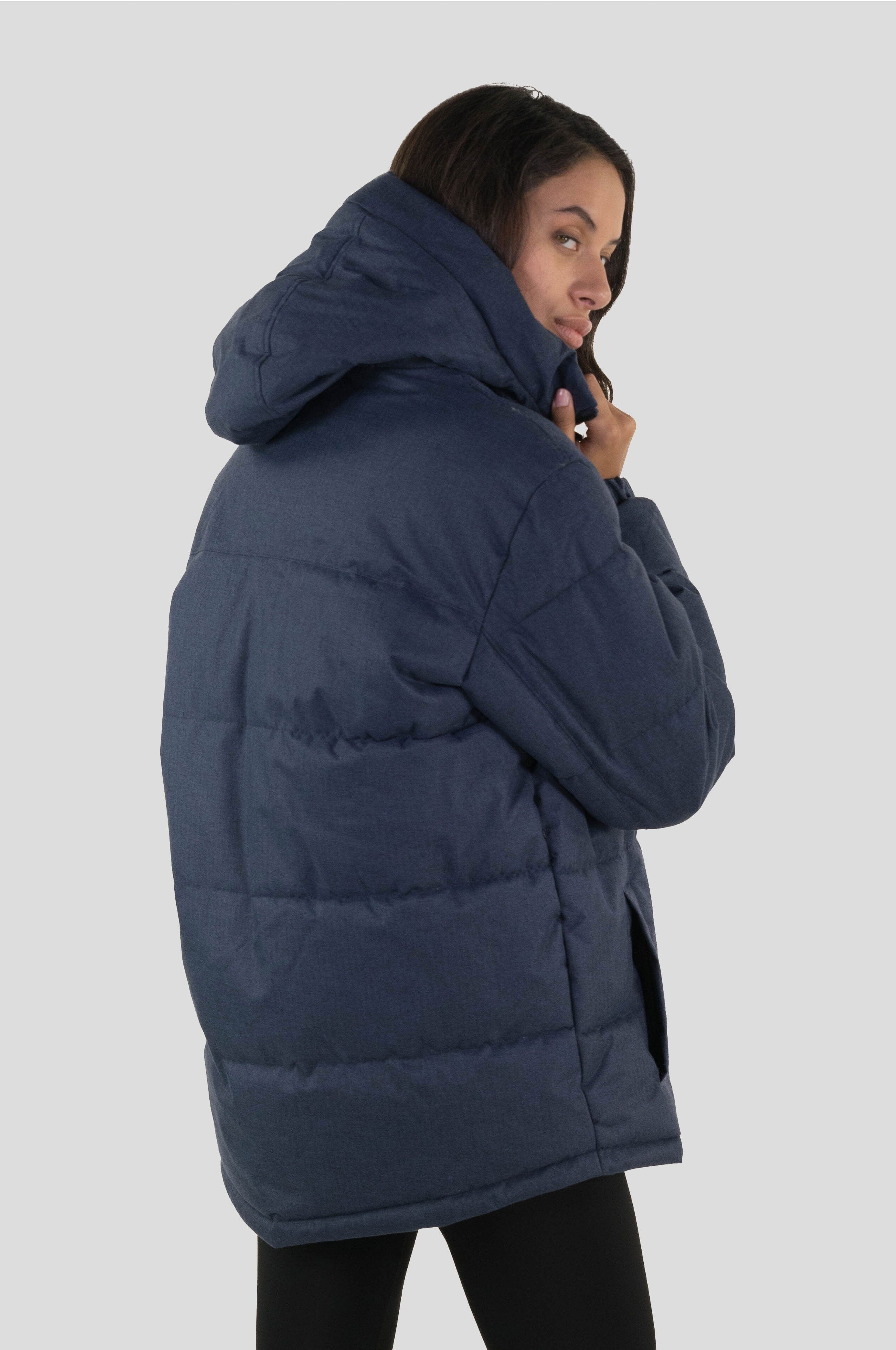 Women's Twill Block Puffer Oversized Jacket - FINAL SALE Womens Jacket Members Only 