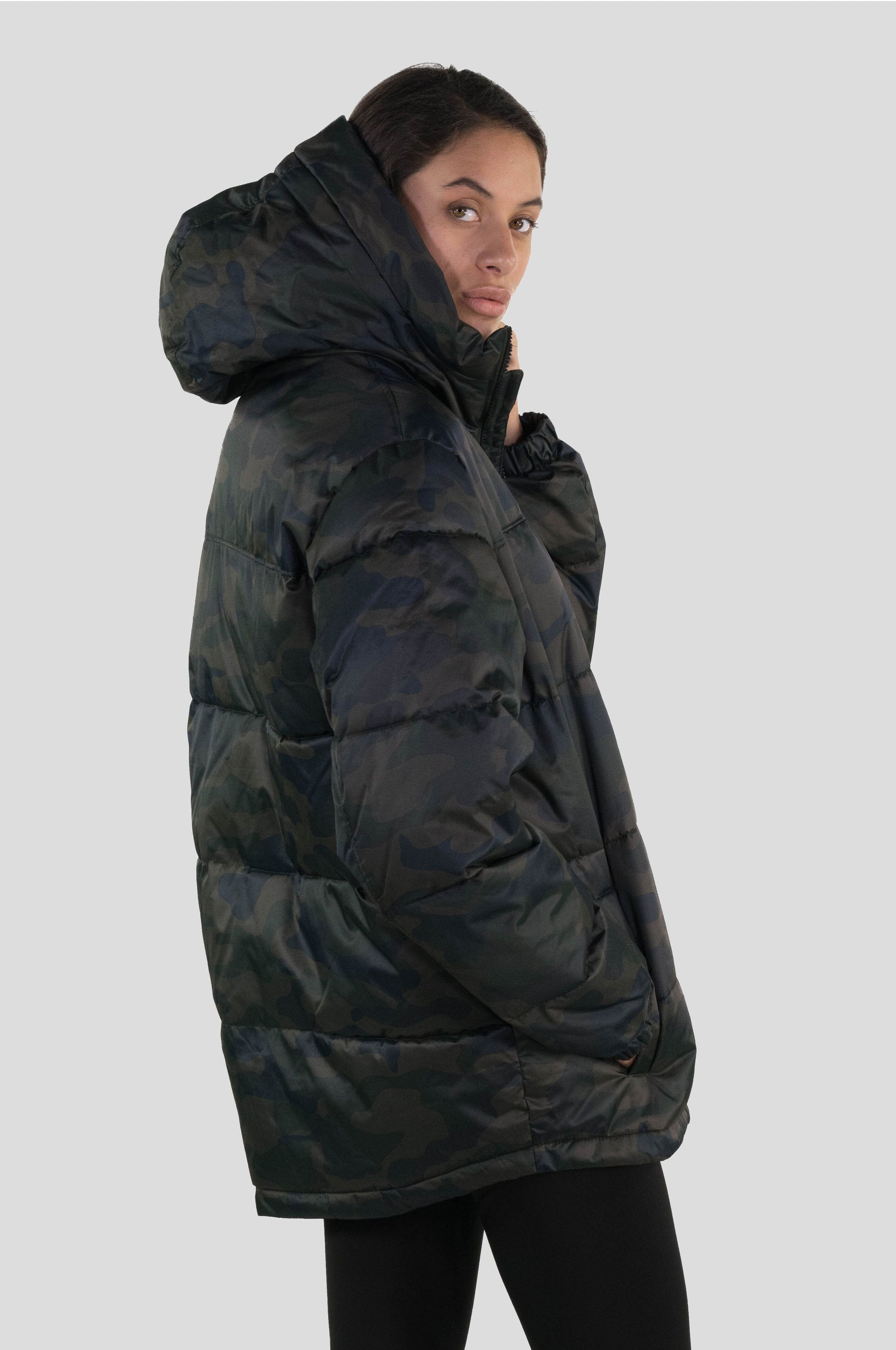 Women's Twill Block Puffer Oversized Jacket - FINAL SALE Womens Jacket Members Only 