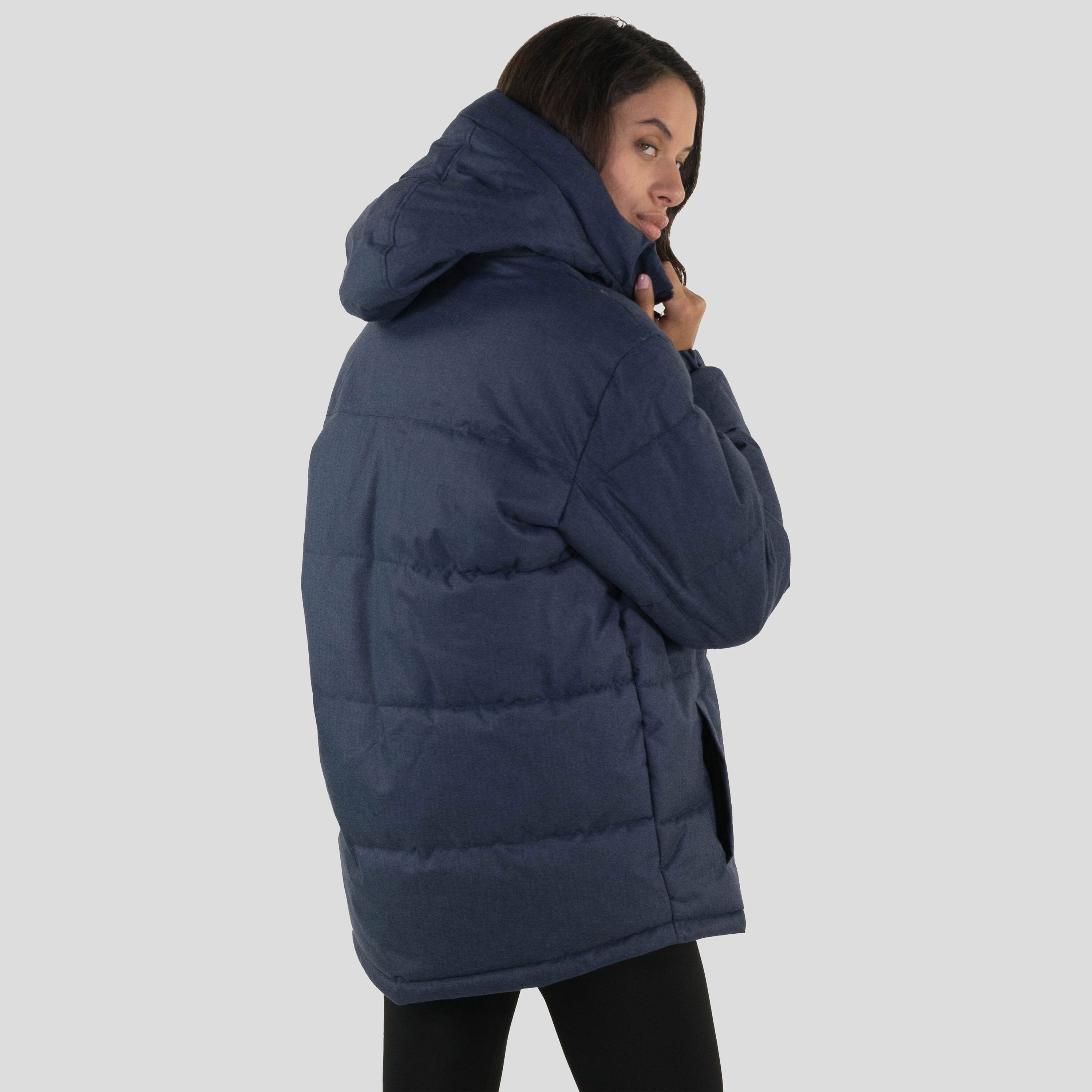 Women's Twill Block Puffer Oversized Jacket - FINAL SALE Womens Jacket Members Only 