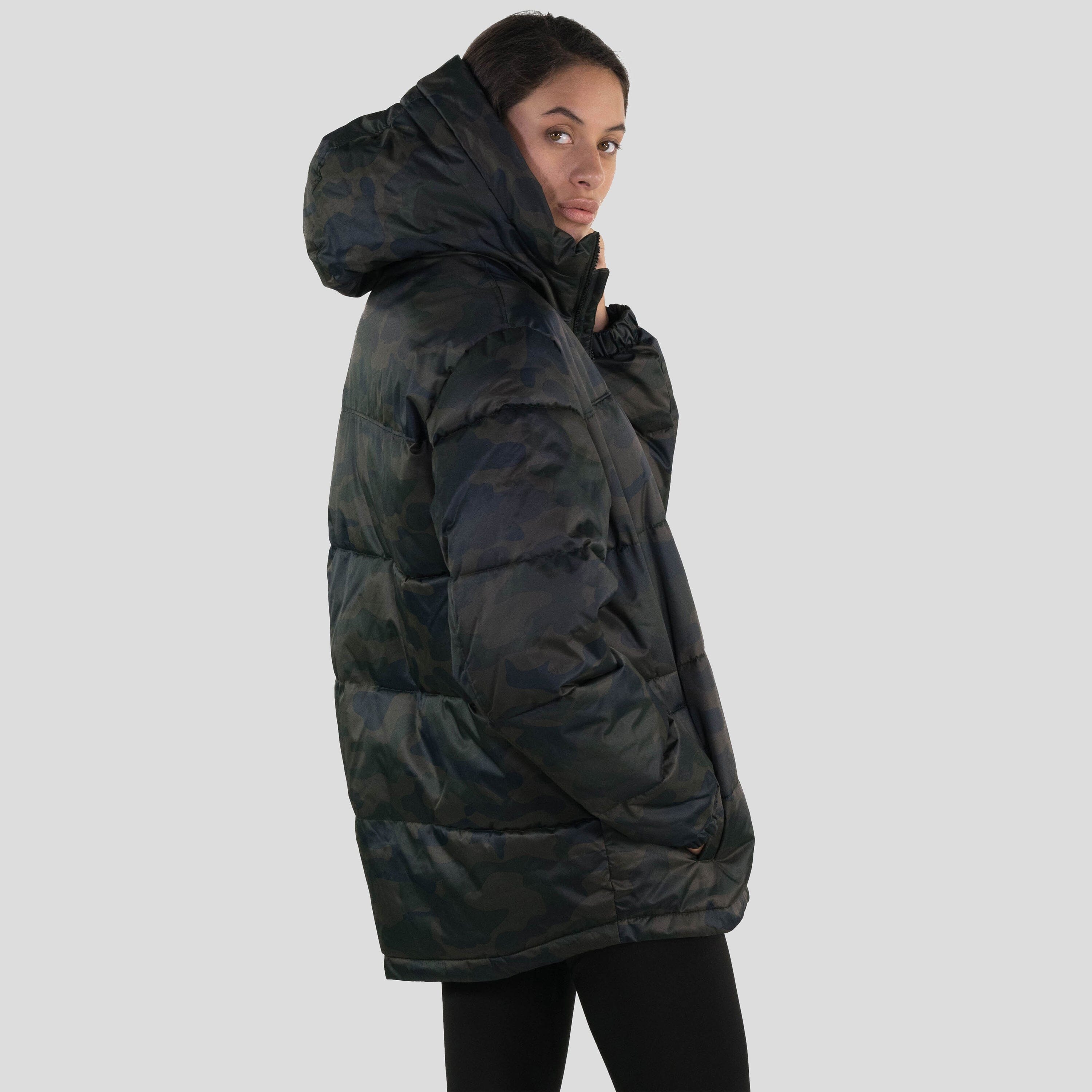 Women's Twill Block Puffer Oversized Jacket - FINAL SALE Womens Jacket Members Only 