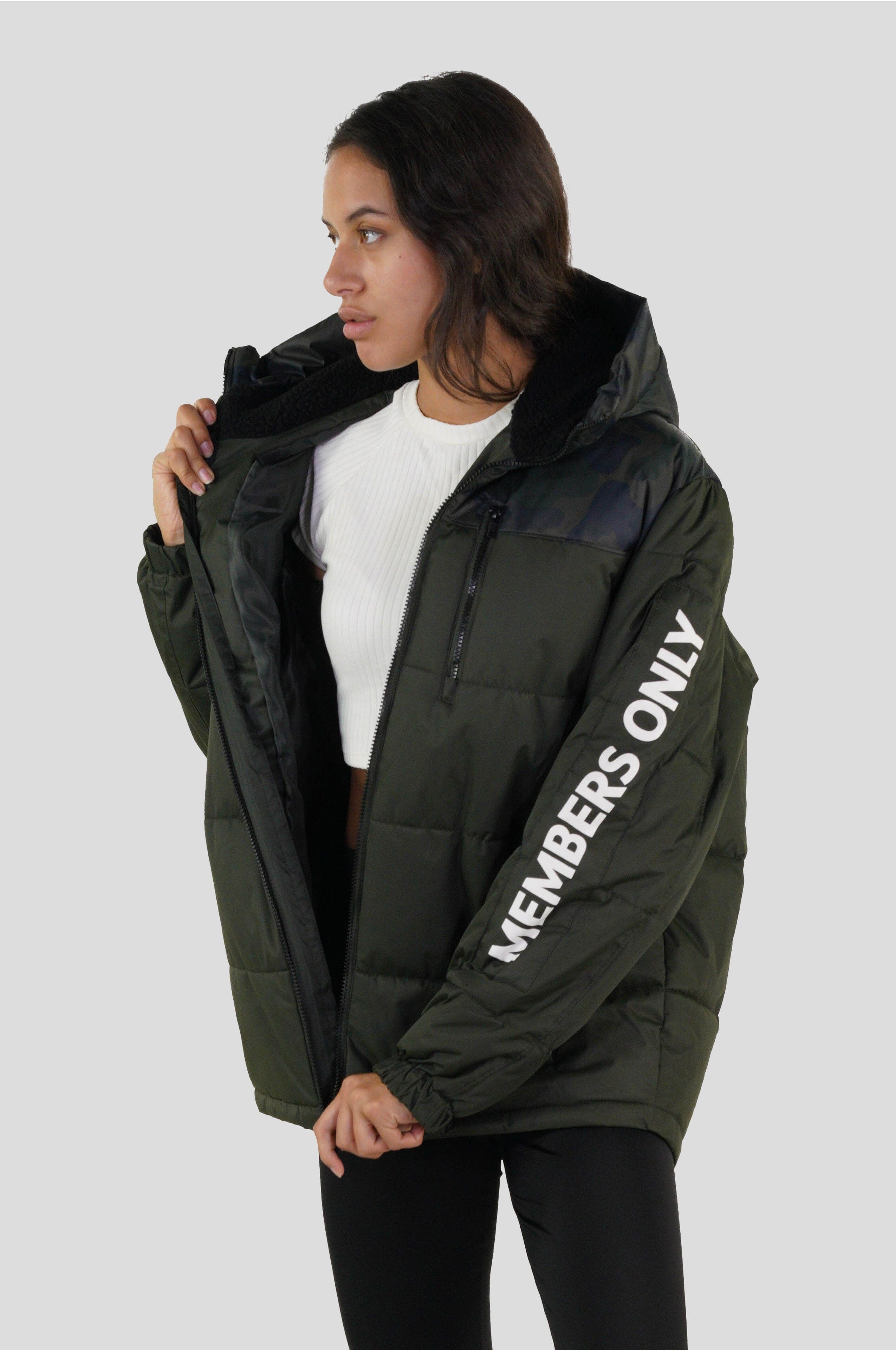 Women's Twill Block Puffer Oversized Jacket - FINAL SALE Womens Jacket Members Only 