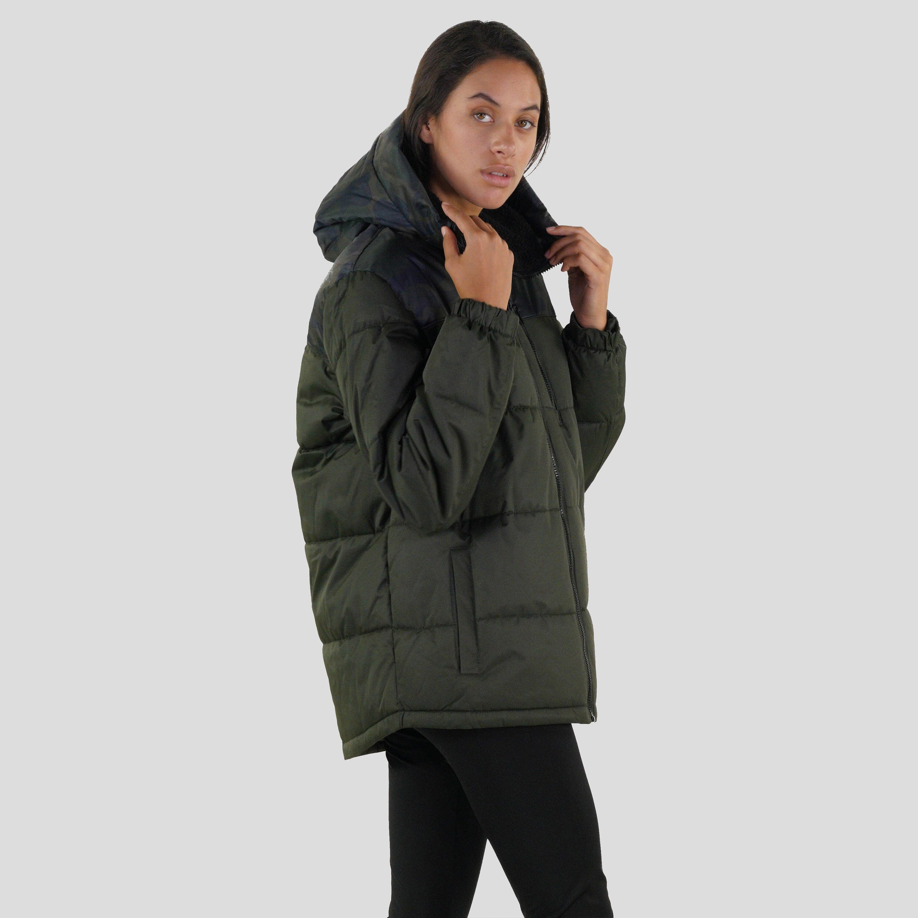 Women's Twill Block Puffer Oversized Jacket - FINAL SALE Womens Jacket Members Only 