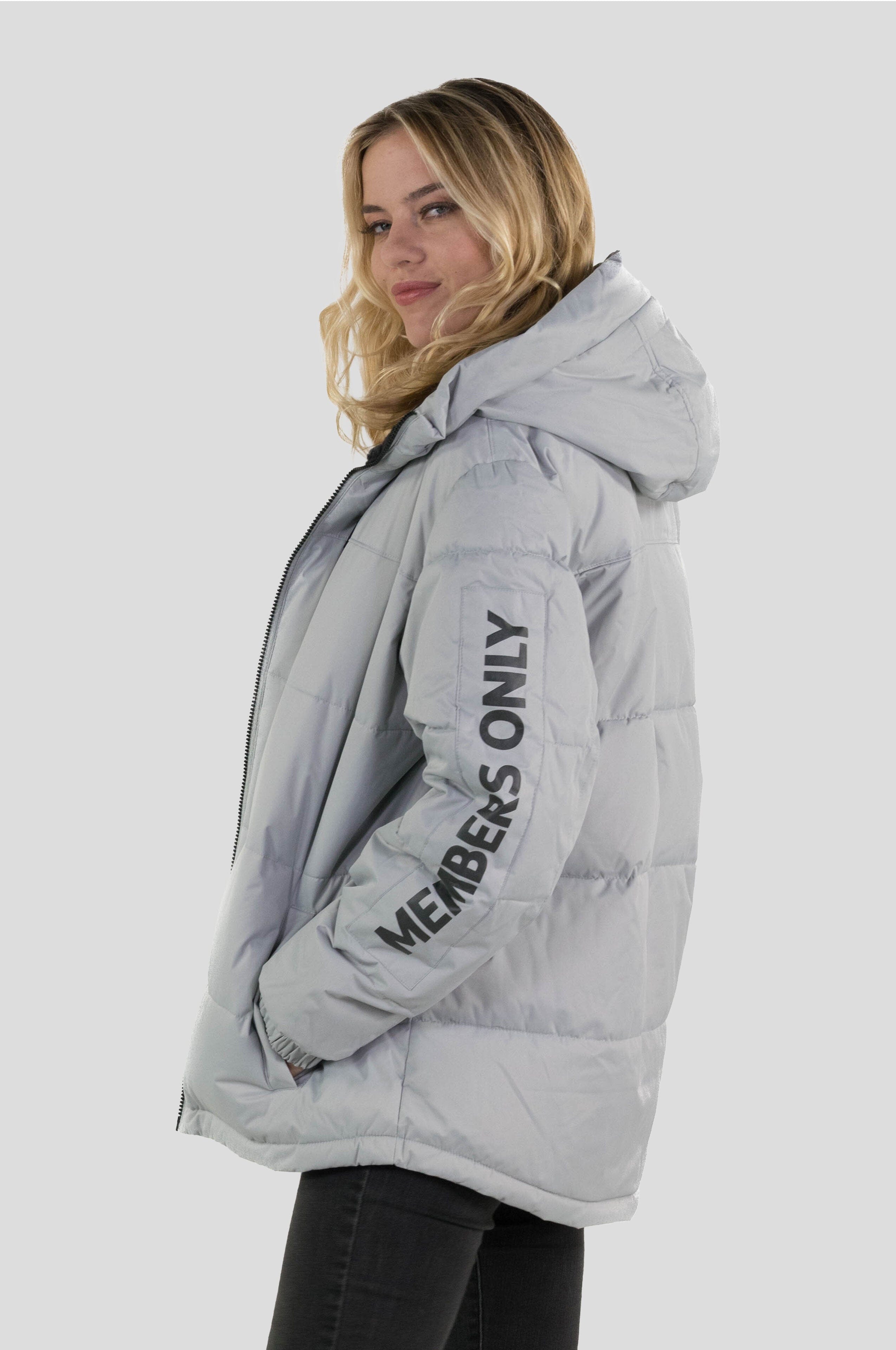 Women's Twill Block Puffer Oversized Jacket - FINAL SALE Womens Jacket Members Only 