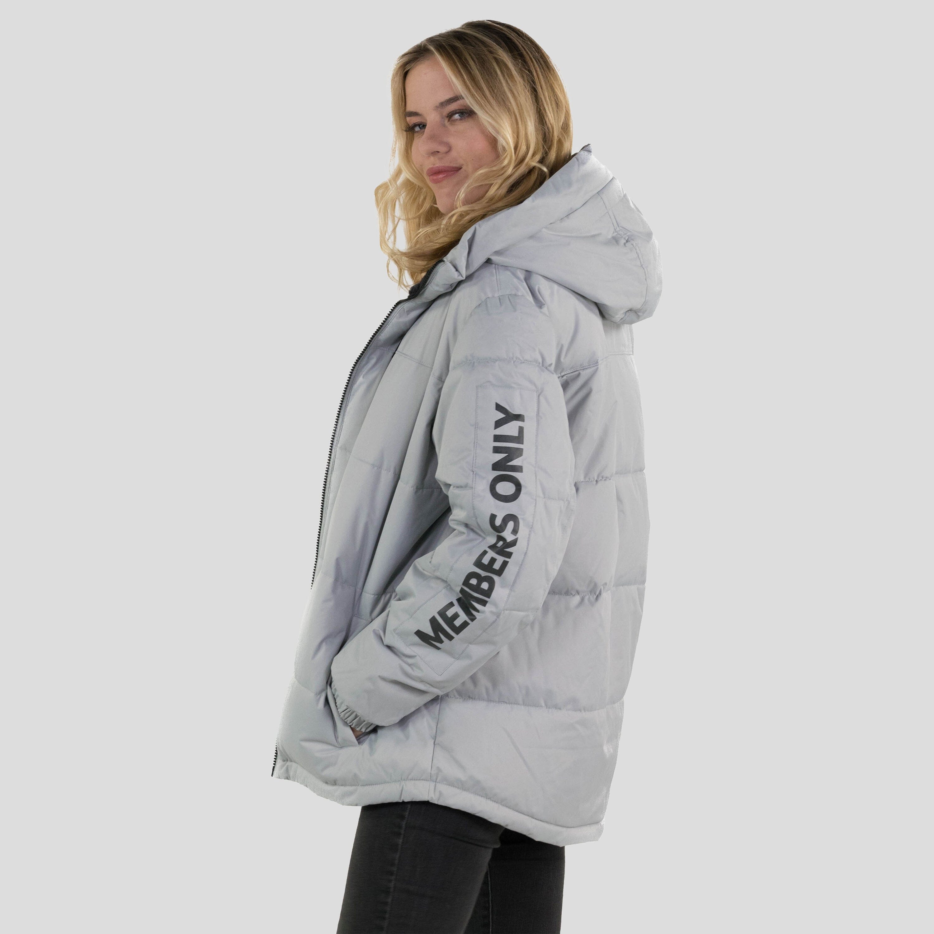 Women's Twill Block Puffer Oversized Jacket - FINAL SALE Womens Jacket Members Only 