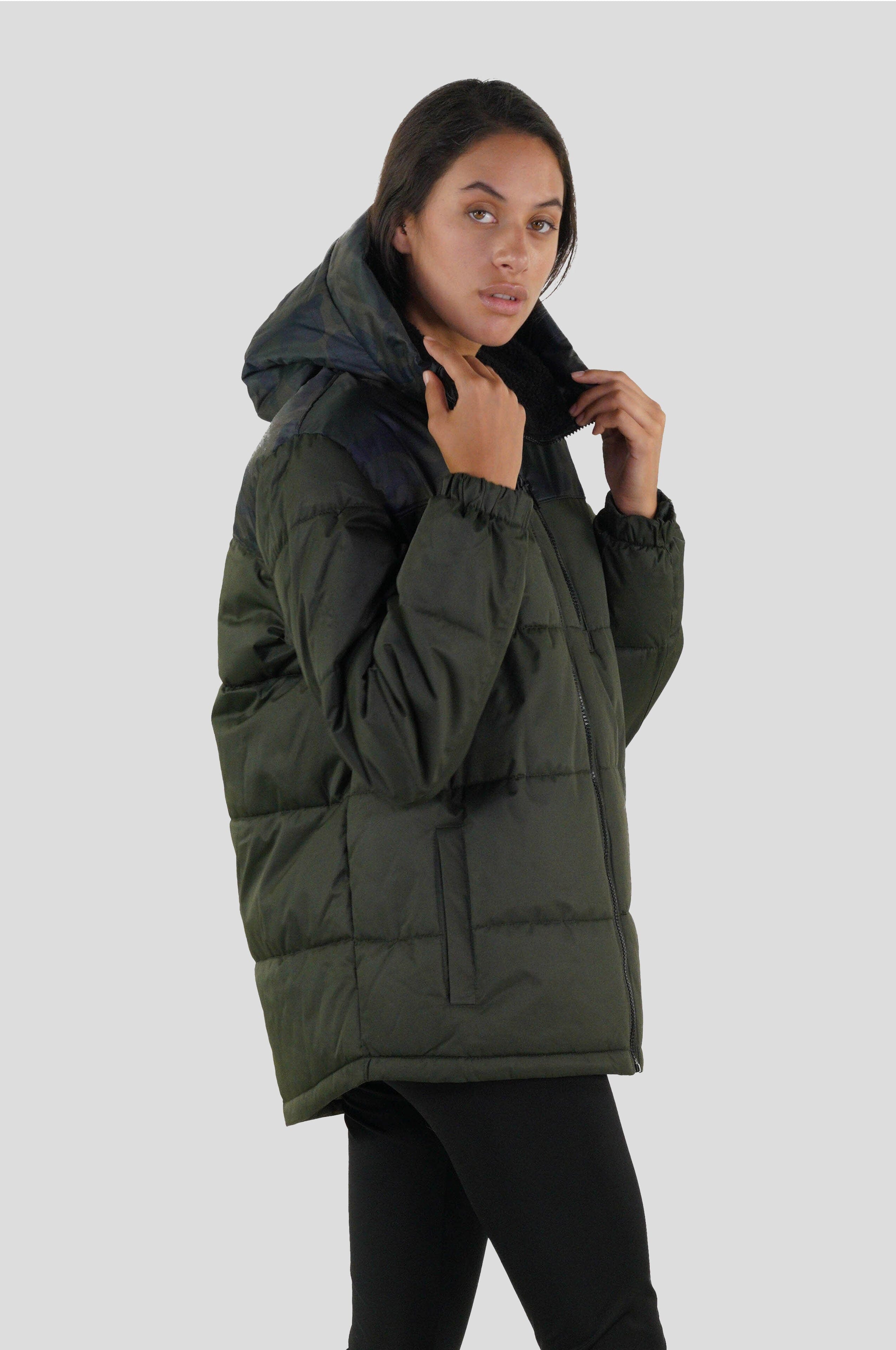 Women's Twill Block Puffer Oversized Jacket - FINAL SALE Womens Jacket Members Only 