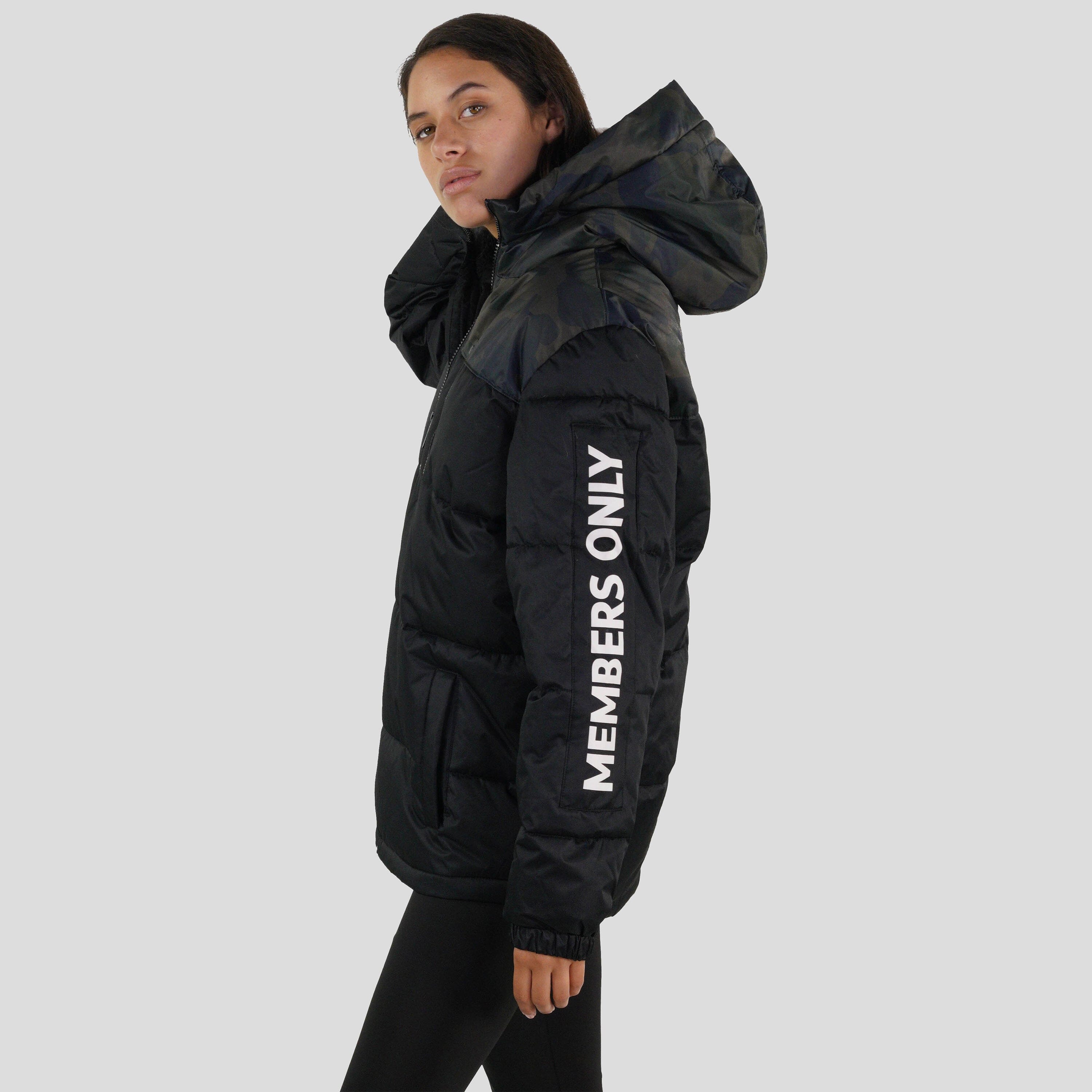 Women's Twill Block Puffer Oversized Jacket - FINAL SALE Womens Jacket Members Only 