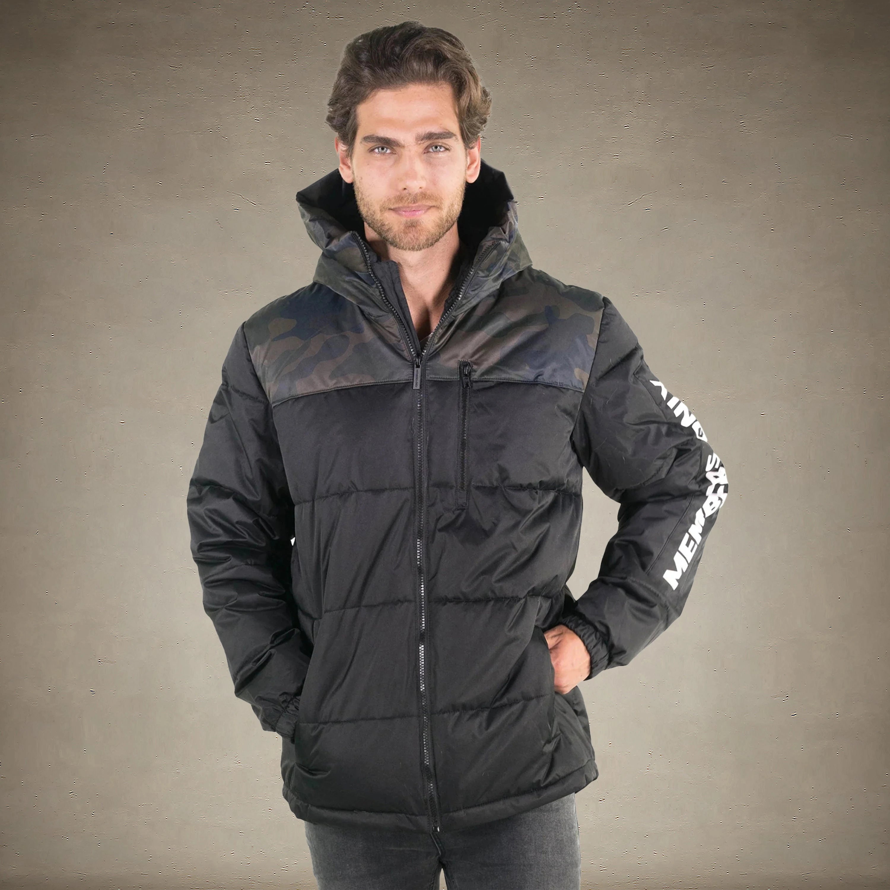 Men's Twill Block Puffer Jacket - FINAL SALE Men's Jackets Members Only® Black Small 