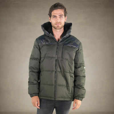 Men's Twill Block Puffer Jacket - FINAL SALE Men's Jackets Members Only® Olive Small 